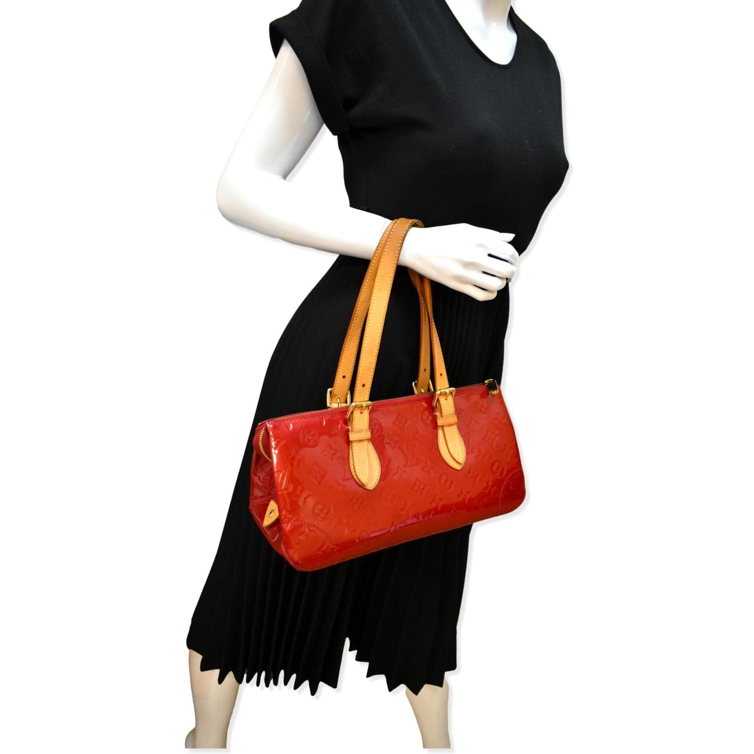 LV Louis Rosewood Vernis Shoulder Bag Pomme Monogram
