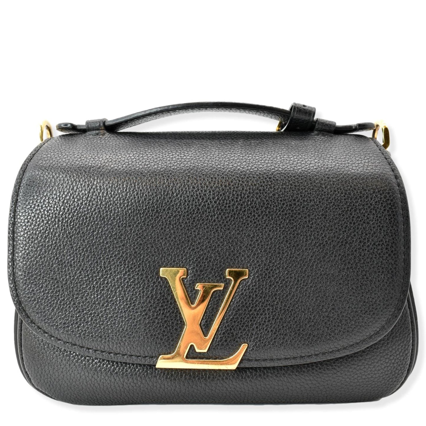 LV Louis Vivienne Nm Grained Shoulder Bag Leather Black