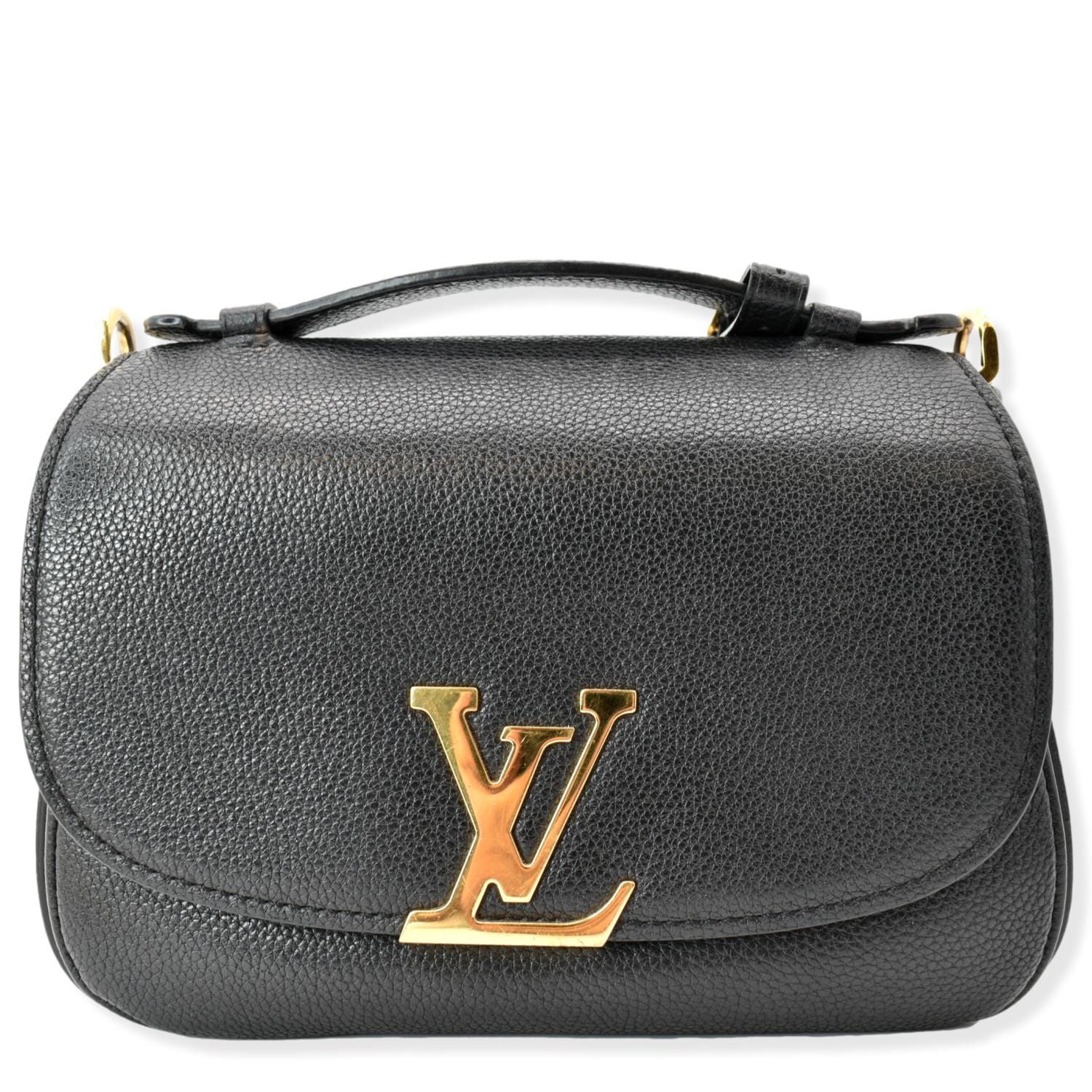 LV Louis Vivienne Nm Grained Shoulder Bag Leather Black