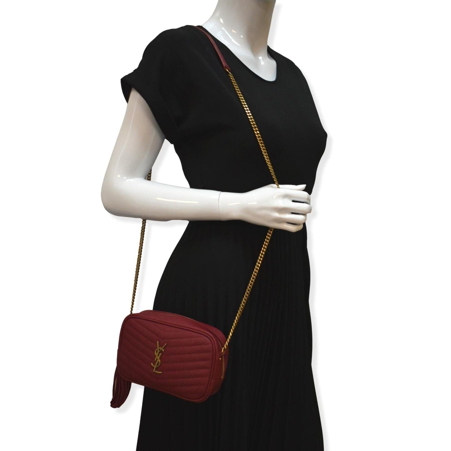 YSL Saint Laurent Saint Lou Camera Crossbody Bag Leather Red