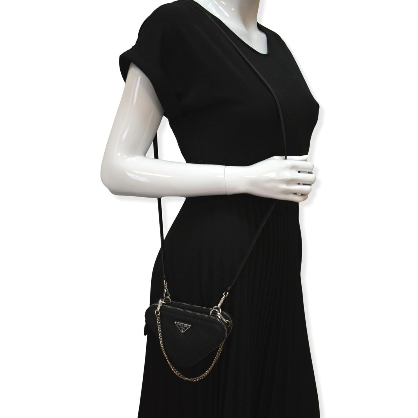 Saffiano Pouch Crossbody Bag Leather Black
