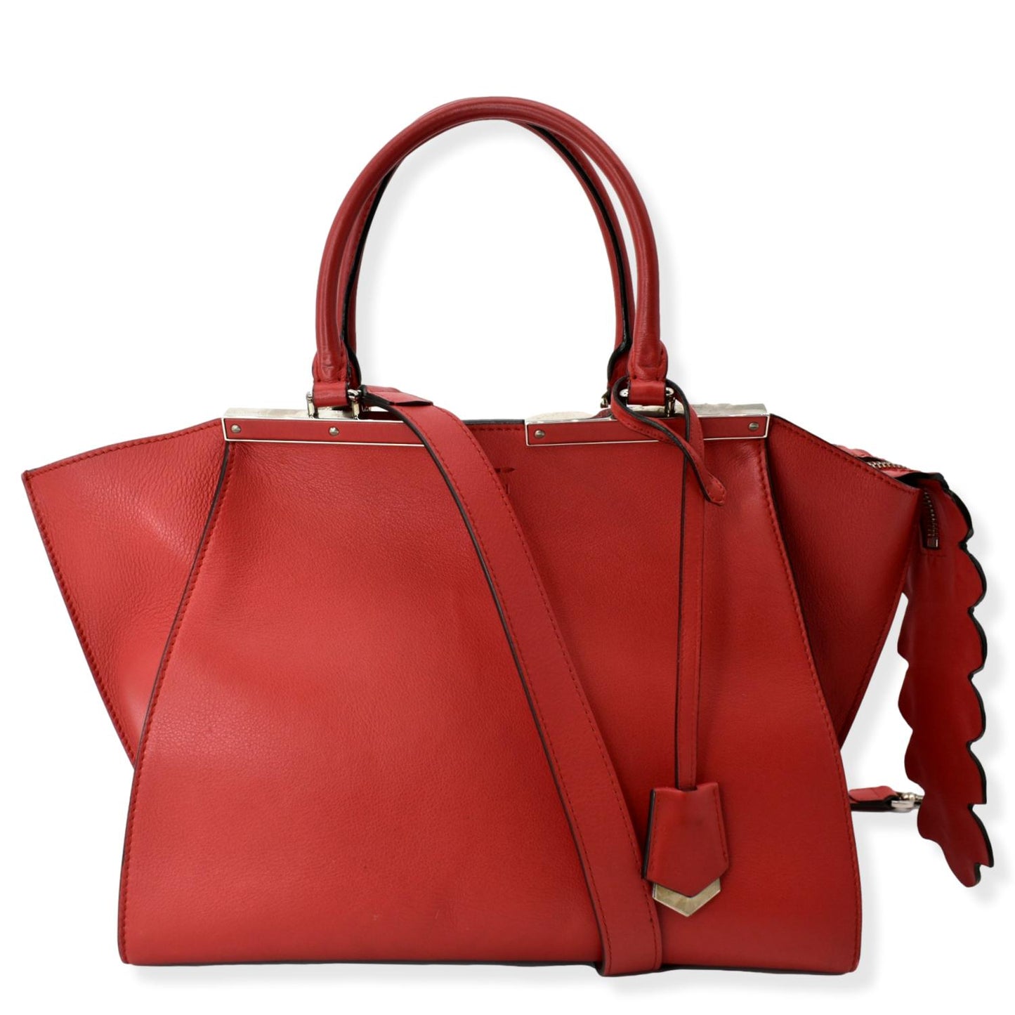 Fendi Jours Calfskin Shoulder Bag Leather Red