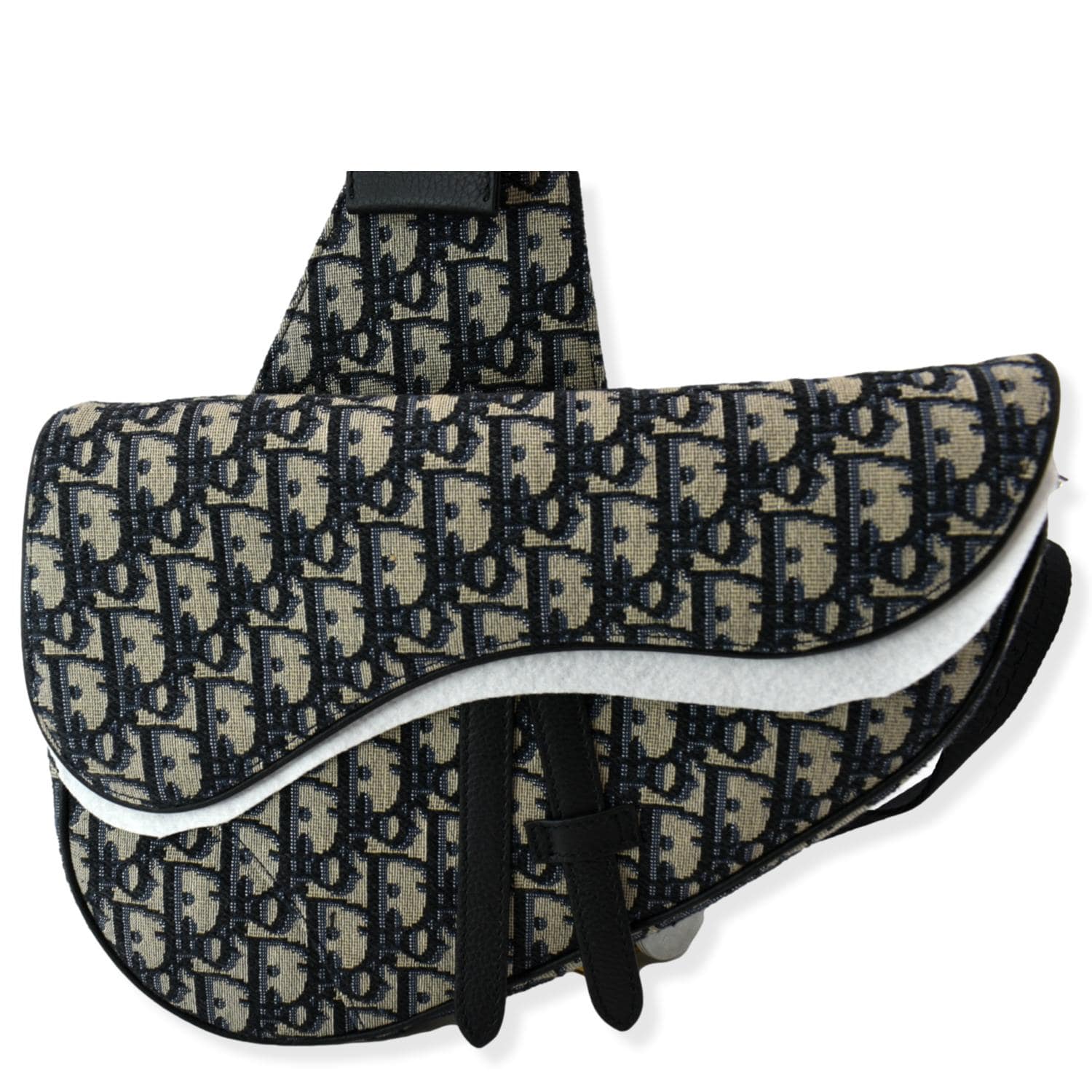 Dior Saddle Oblique Jacquard Crossbody Bag Grey Gray Navy
