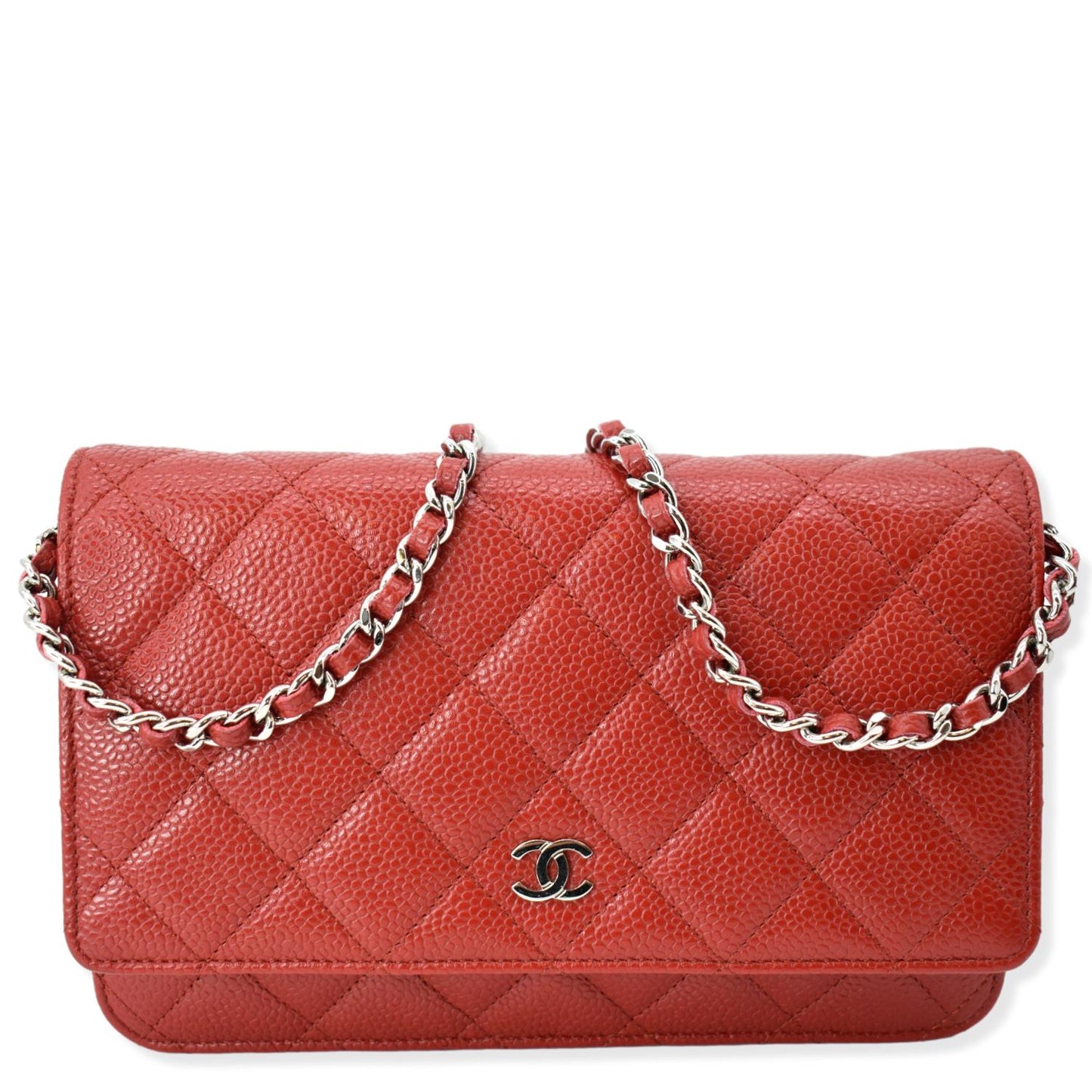 Chanel CC WOC Caviar Leather Red Travel Bag