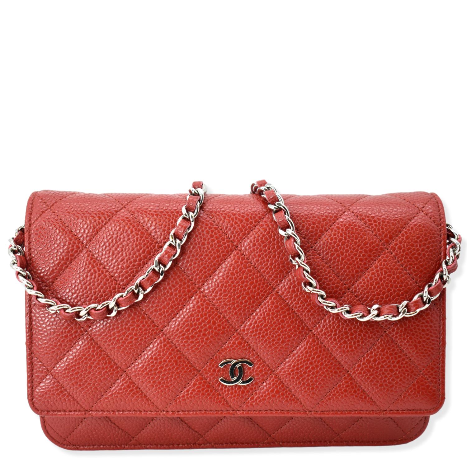 Chanel CC WOC Caviar Leather Red Travel Bag