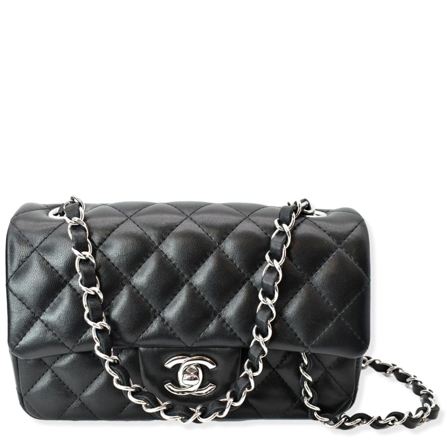 Chanel Classic Rectangle Flap - Deals Leather Lambskin Black Travel Bag
