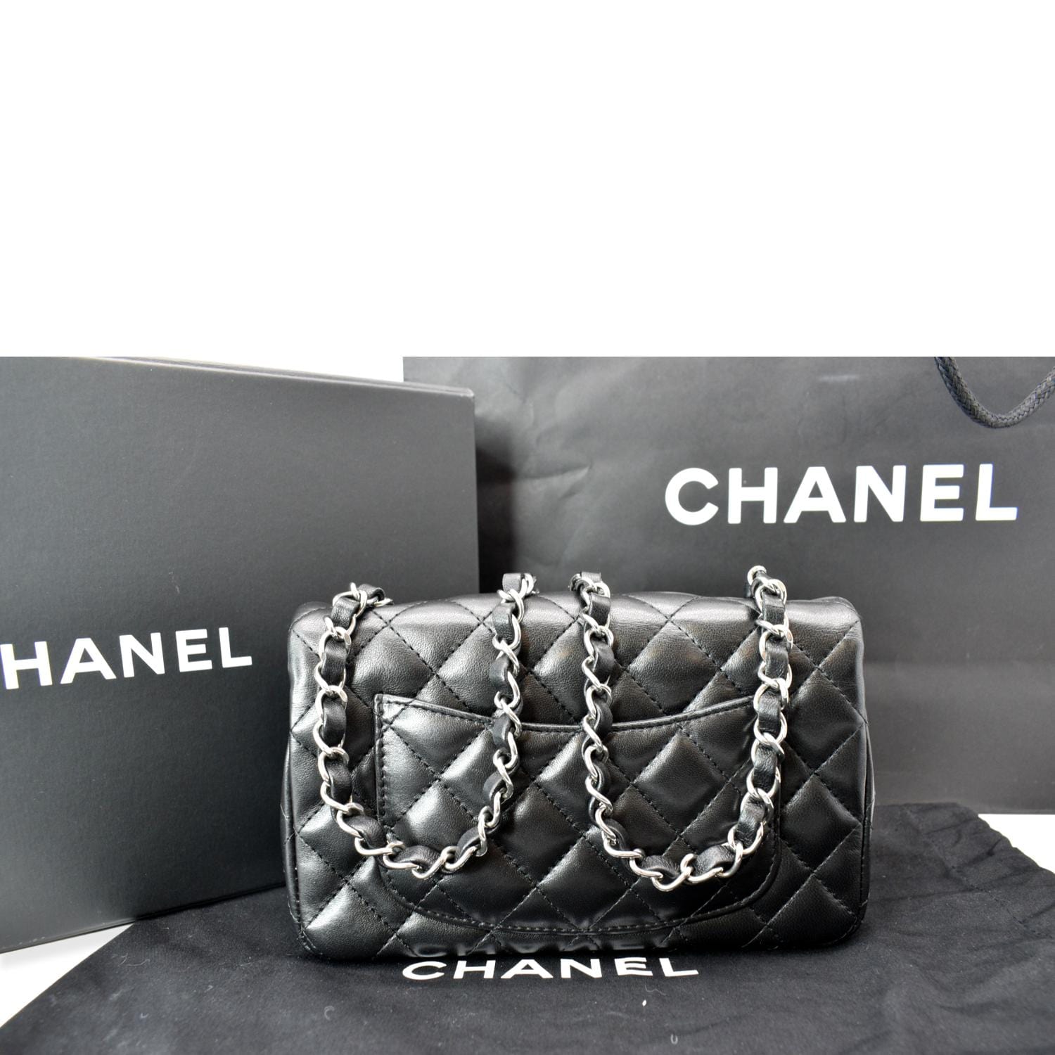 Chanel Classic Rectangle Flap - Deals Leather Lambskin Black Travel Bag