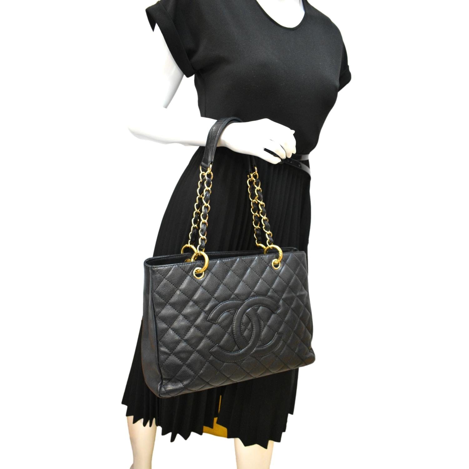 Chanel Grand Shopping GST Caviar Leather Black Travel Bag