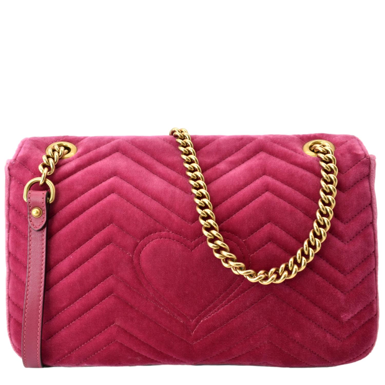 Gucci Blind For Love Marmont Embroidered Velvet Shoulder Shoulder Bag