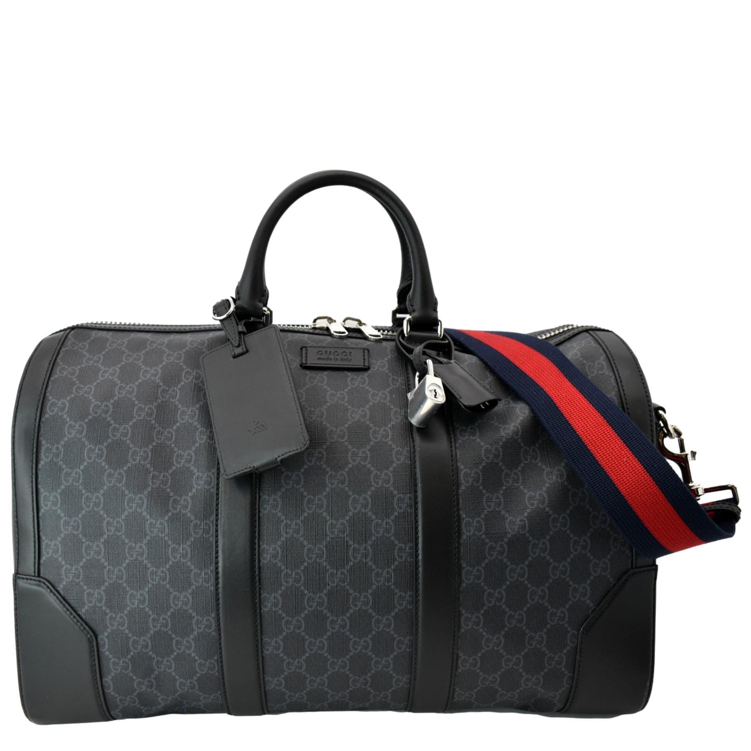Gucci Carry On Supreme Duffle Bag Canvas Black Travel Bag