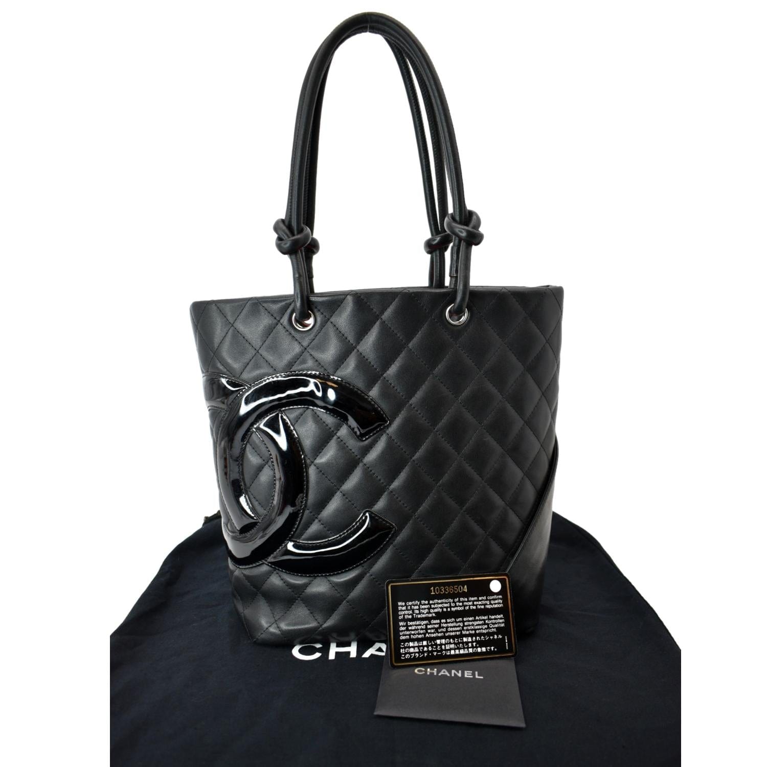 Chanel Cambon Ligne Quilted Leather Calfskin Black Travel Bag