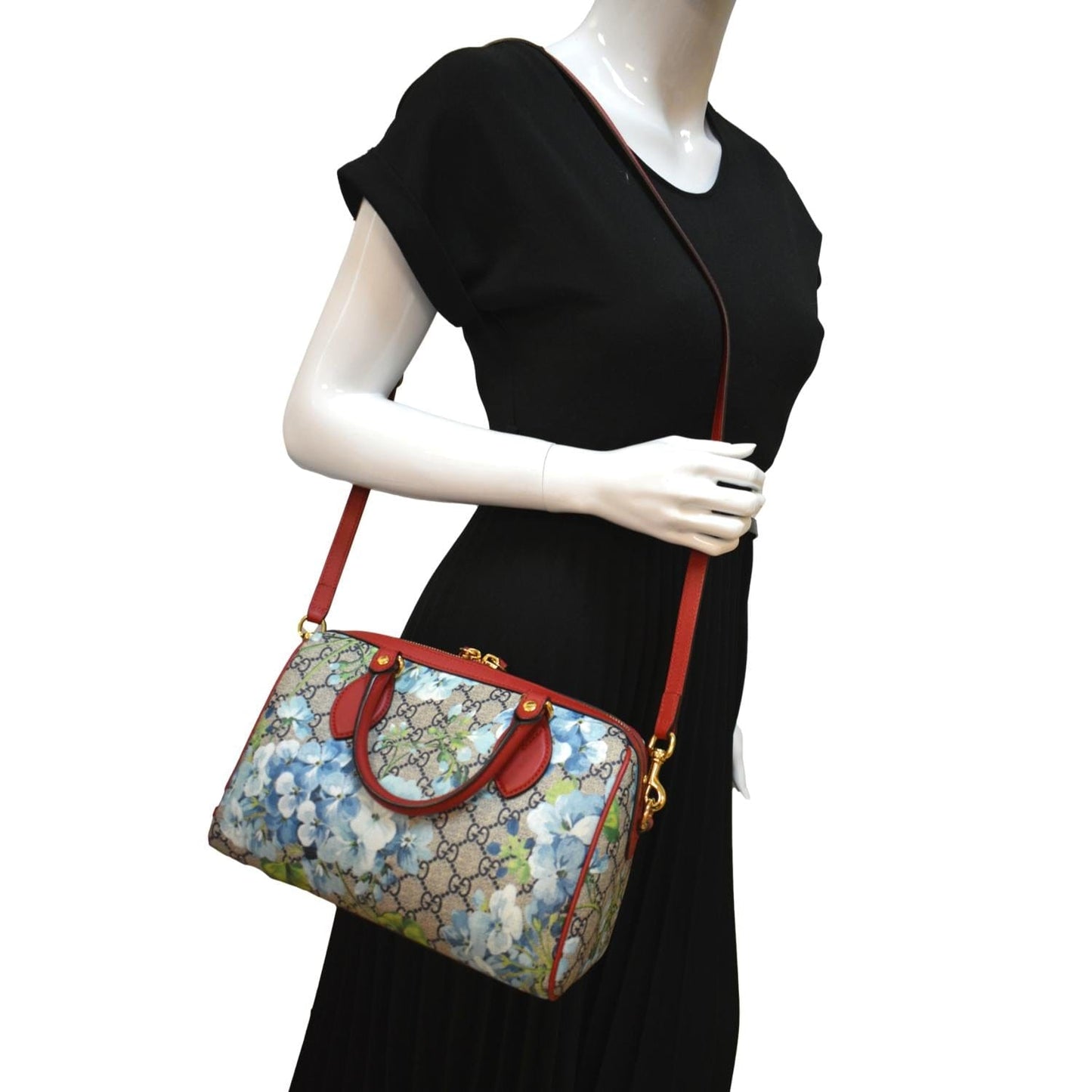 Gucci Floral Blooms Supreme Boston Bag Monogram Small Travel Bag