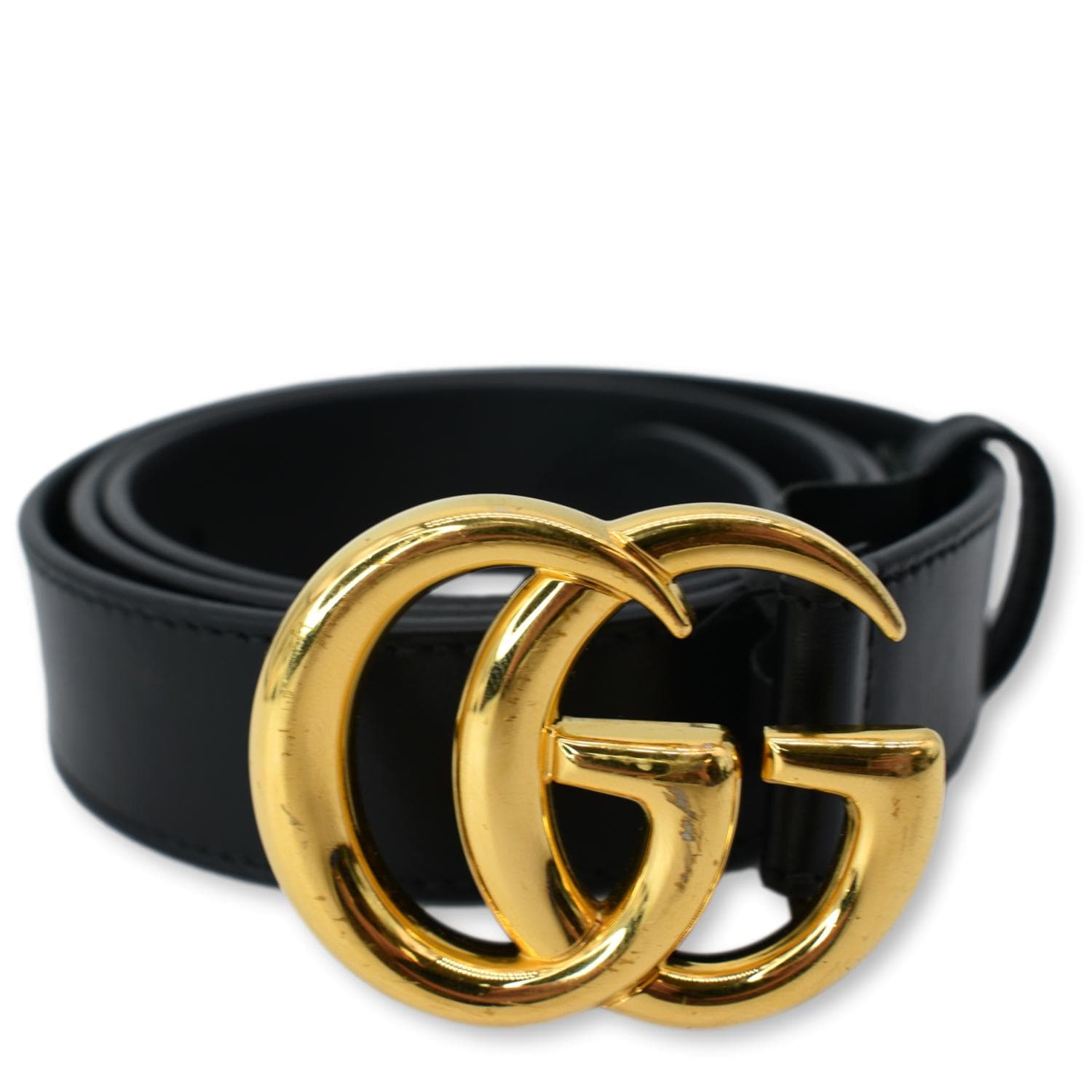 Gucci Double Buckle Belt Handbag Leather Black Accessory