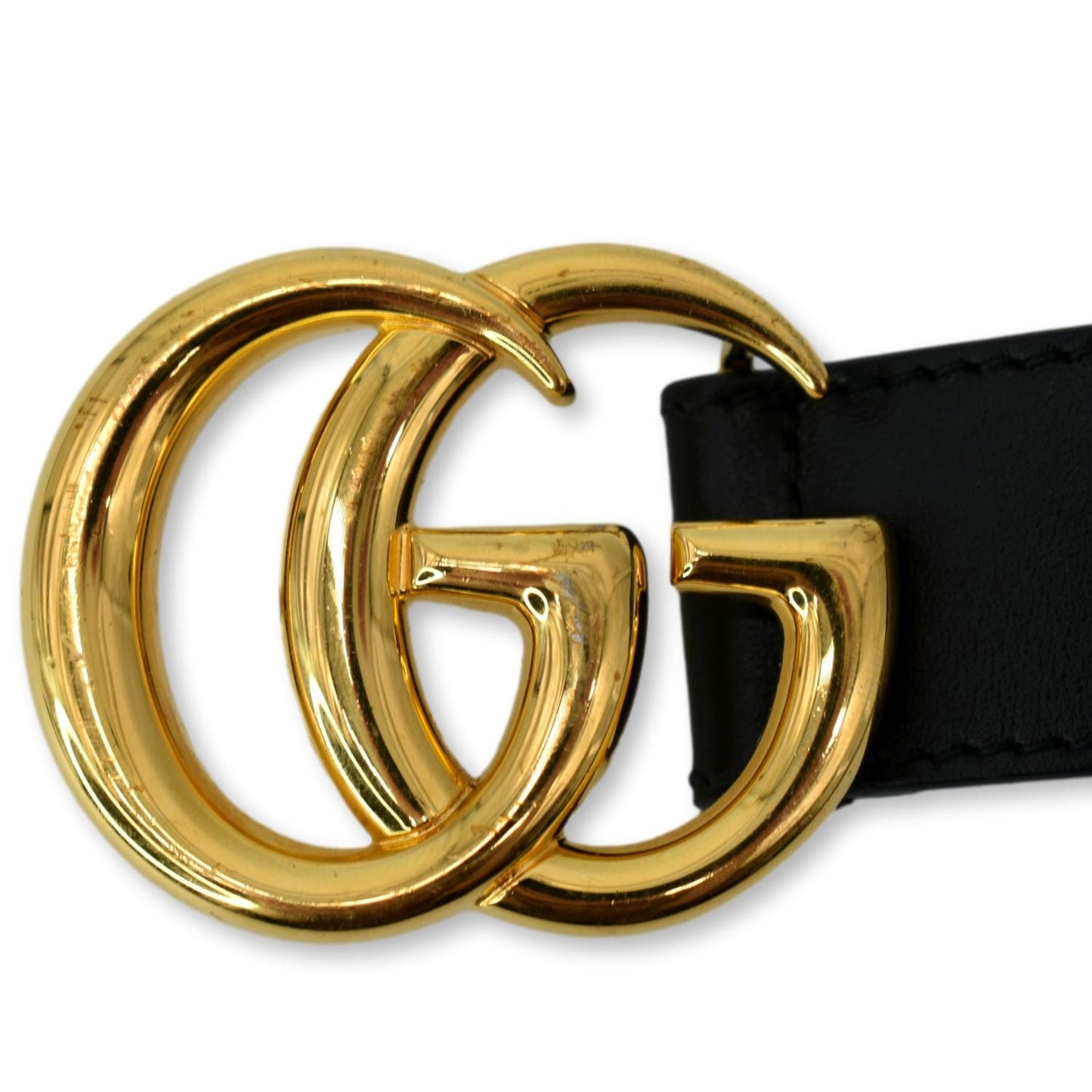 Gucci Double Buckle Belt Handbag Leather Black Accessory
