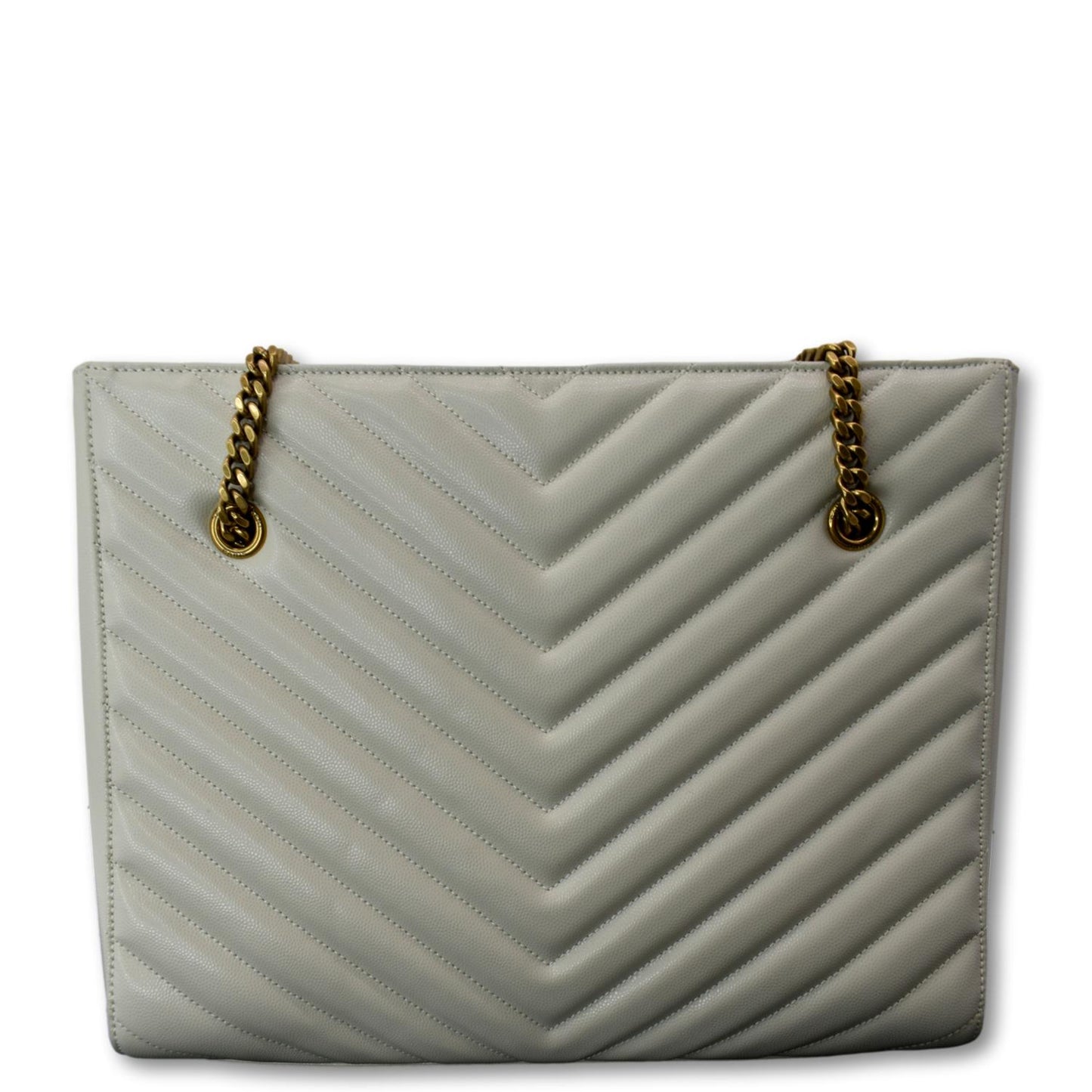YSL Saint Laurent Saint Tribeca Shoulder Bag Leather White