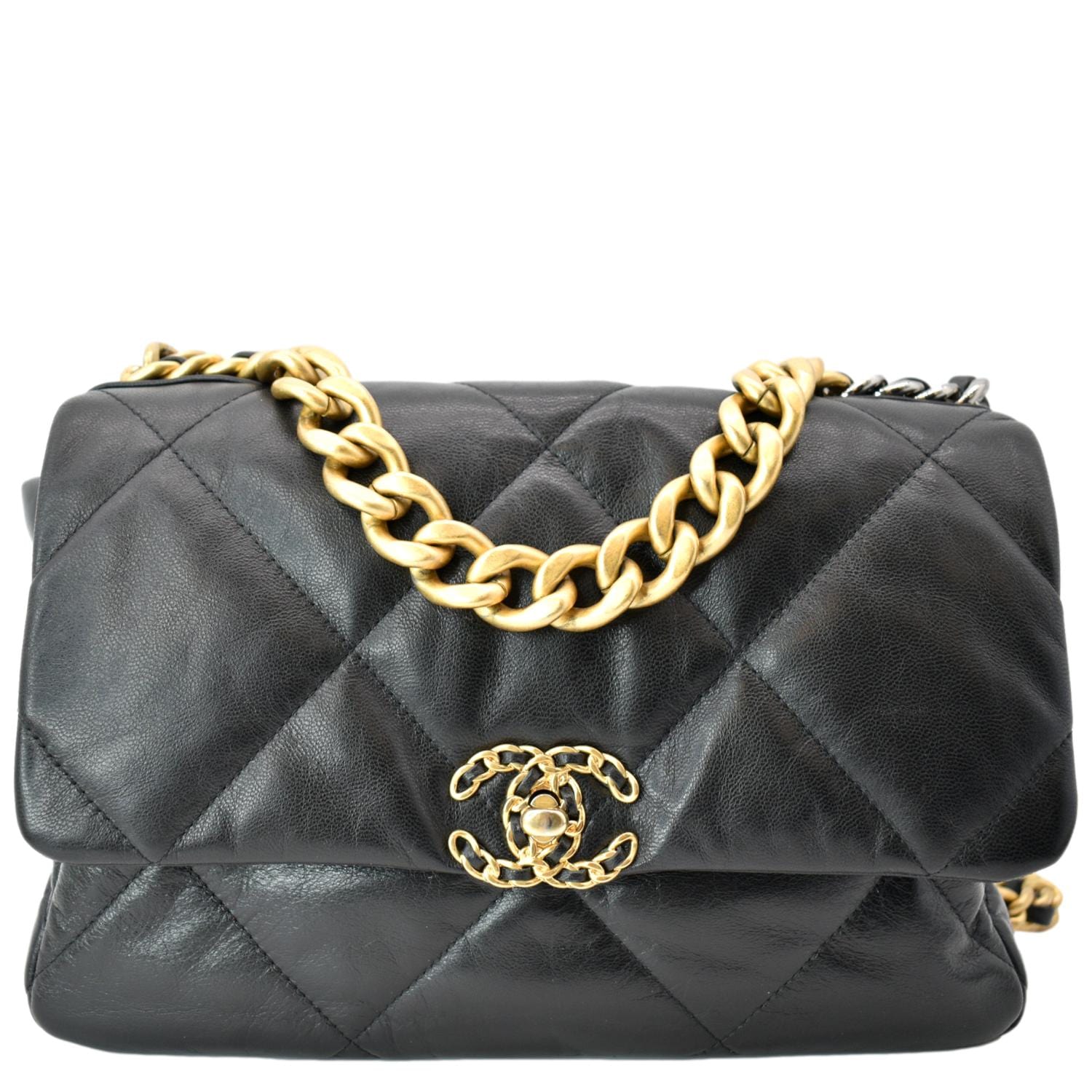 Chanel 19 Flap Quilted - Deals Leather Lambskin Black Travel Bag