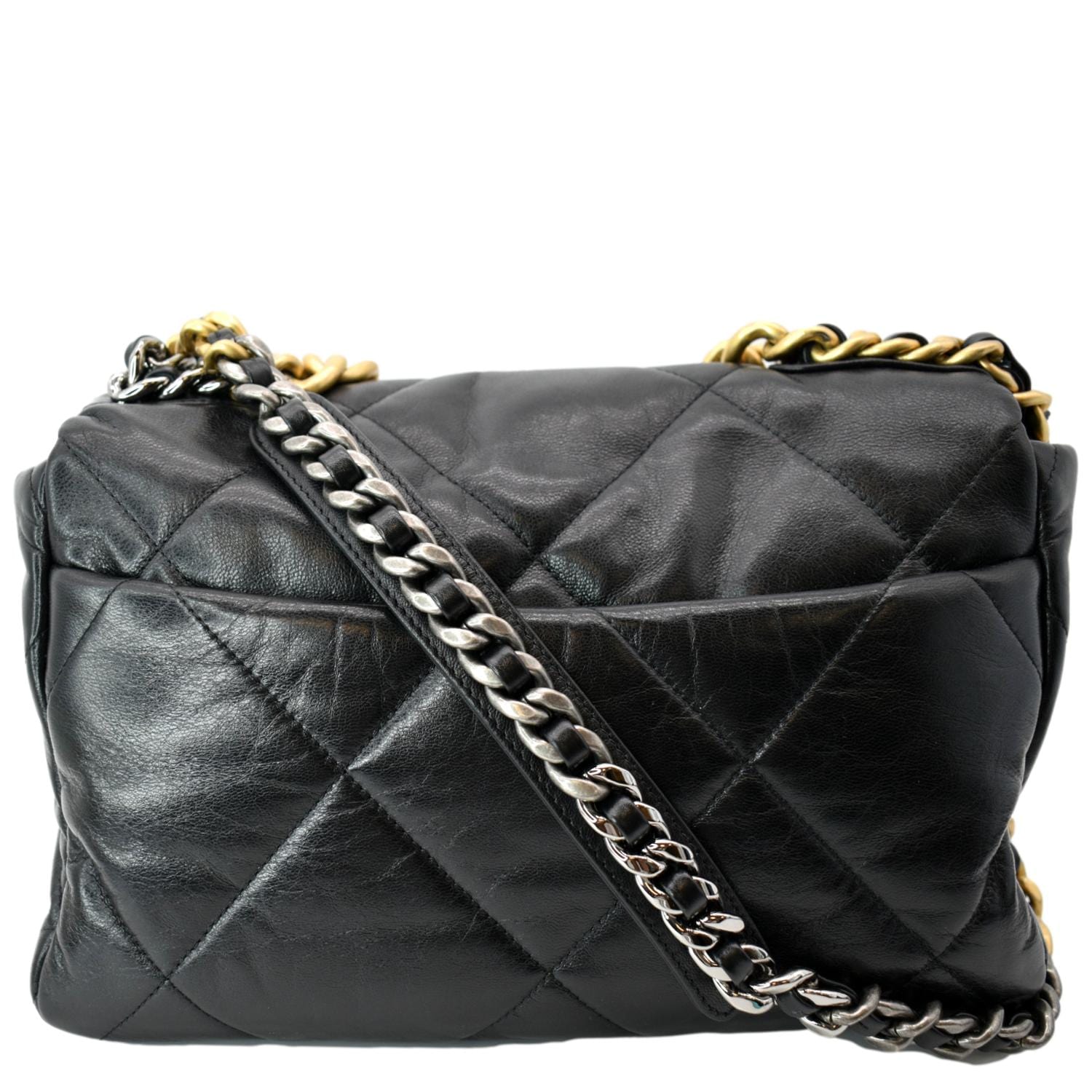 Chanel 19 Flap Quilted - Deals Leather Lambskin Black Travel Bag