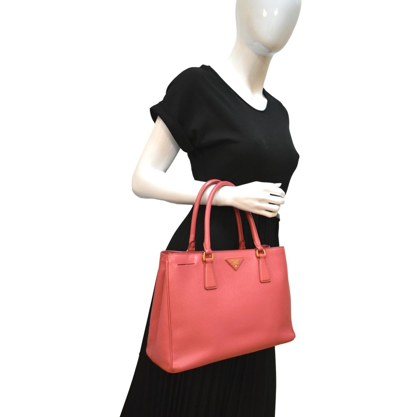 Prada Galleria Tote Bag Leather Saffiano Pink