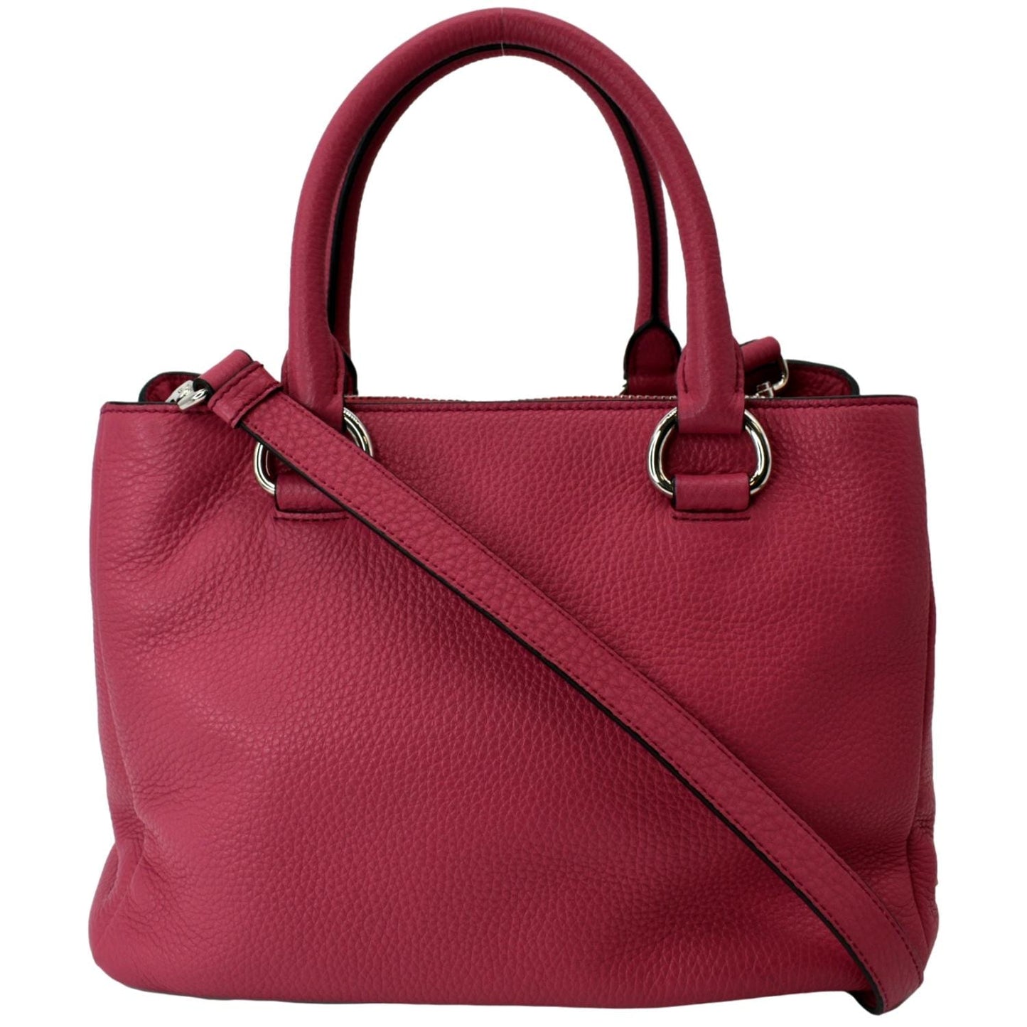 Zip Around Convertible Tote Shoulder Bag Leather Pink