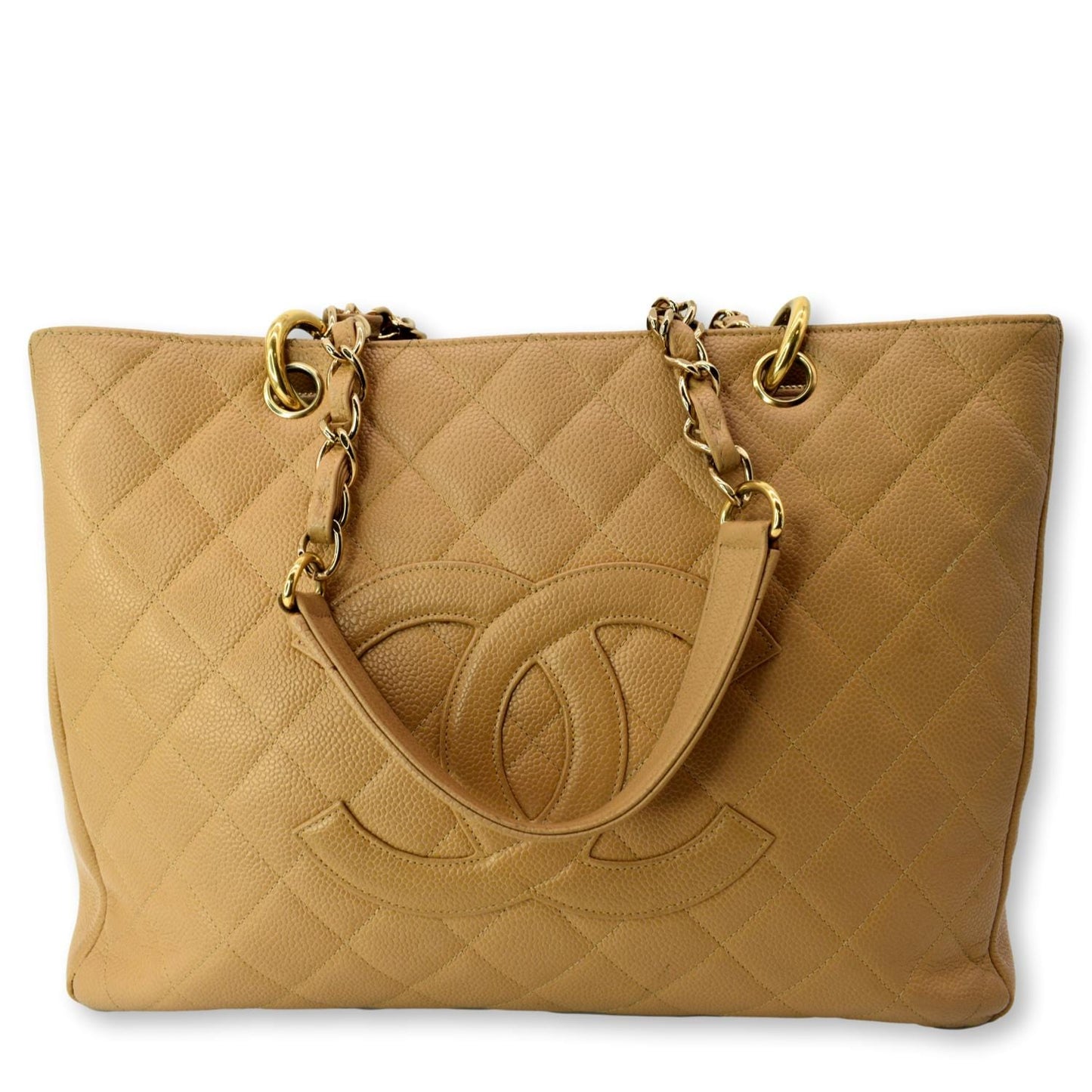 Chanel Grand Shopping GST Caviar Leather Beige Travel Bag