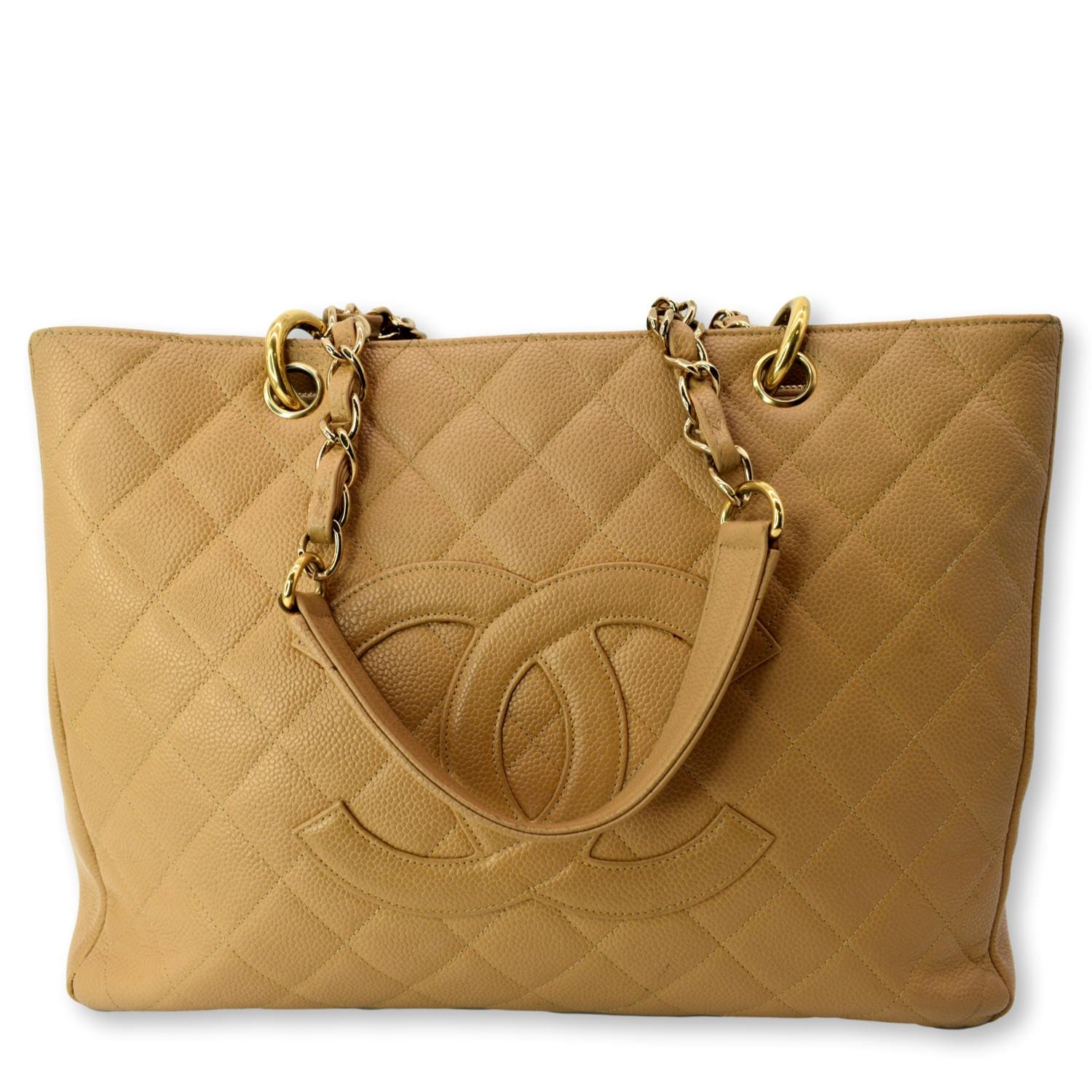 Chanel Grand Shopping GST Caviar Leather Beige Travel Bag