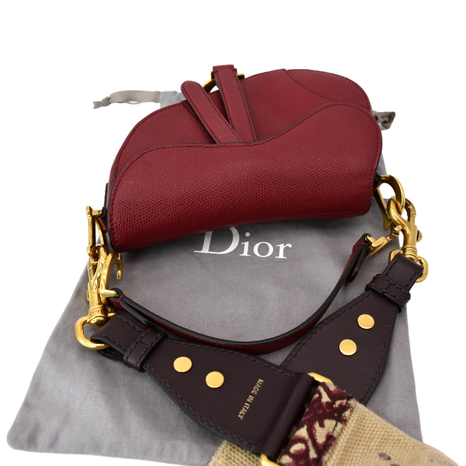 Dior Saddle Oblique Jacquard Shoulder Bag Red