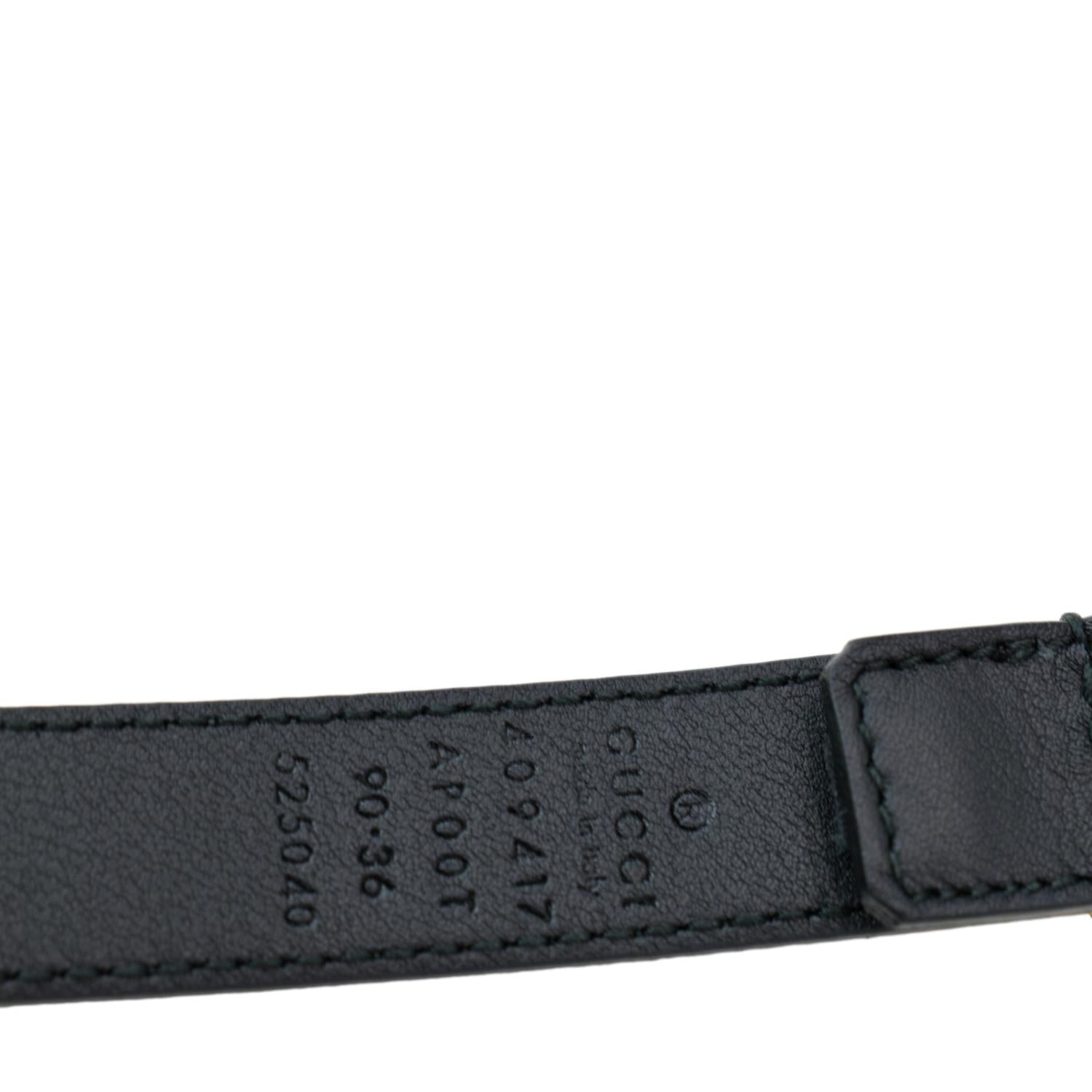 Gucci Double Buckle Belt Handbag Leather Black Accessory Buckle 409417