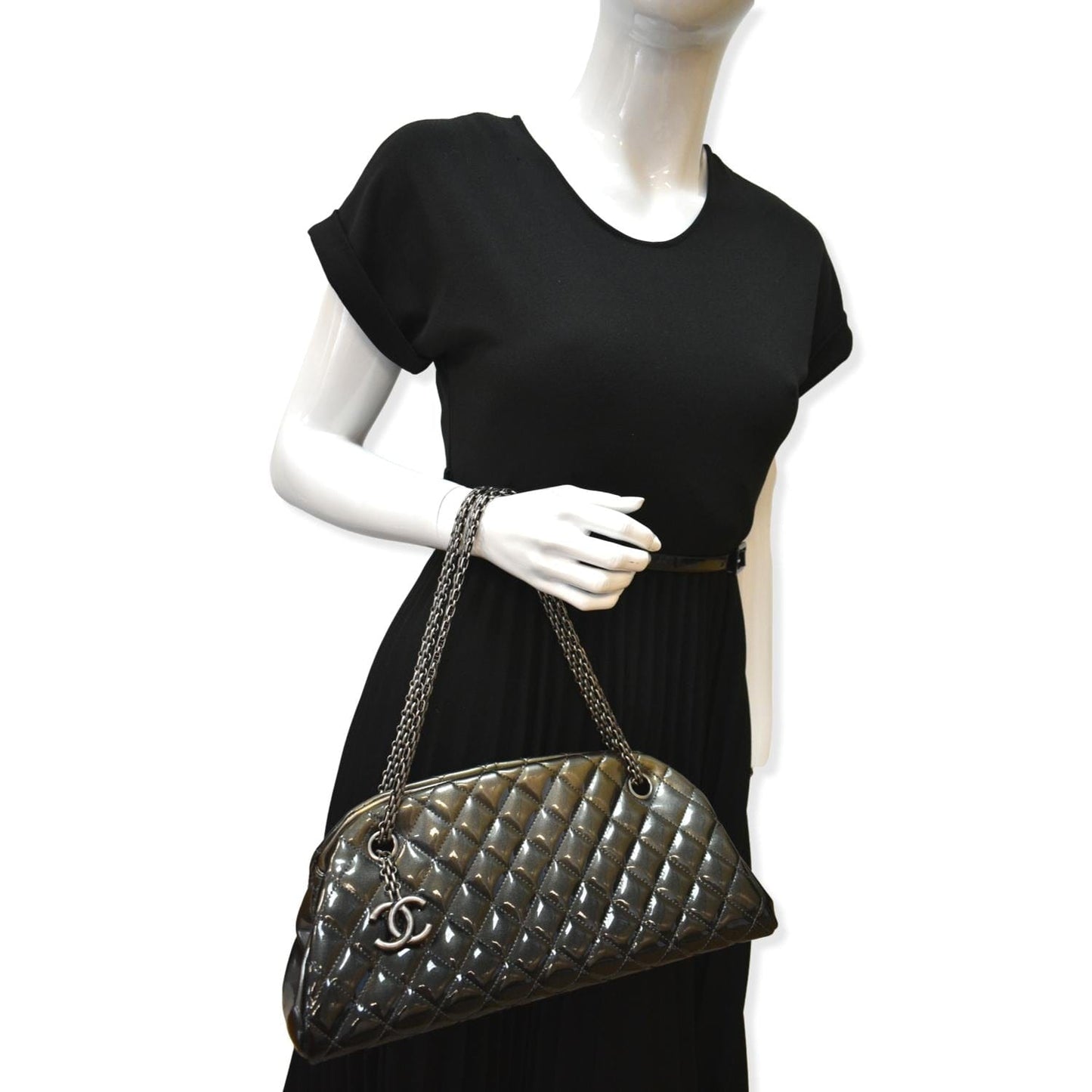 Chanel Just Mademoiselle Ombre Degrade Patent Black Travel Bag
