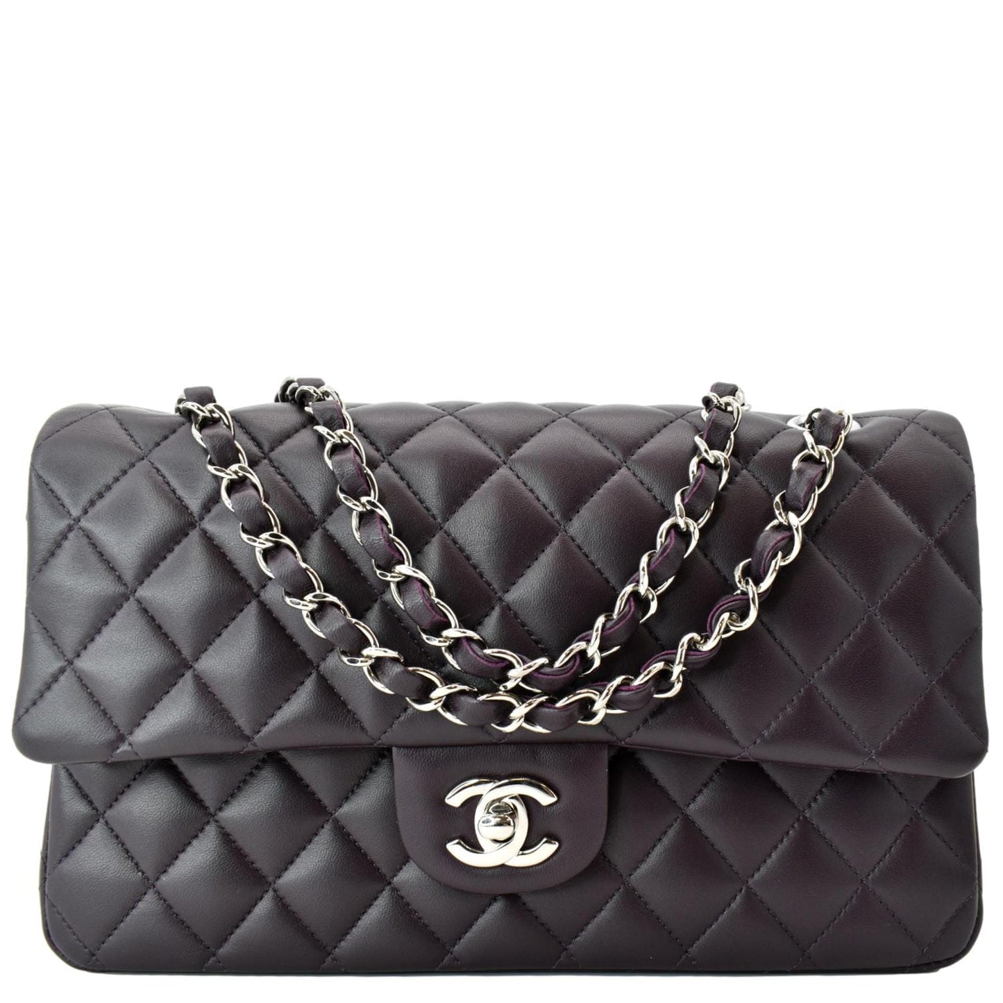 Chanel Classic Flap Maroon Leather Calfskin Travel Bag