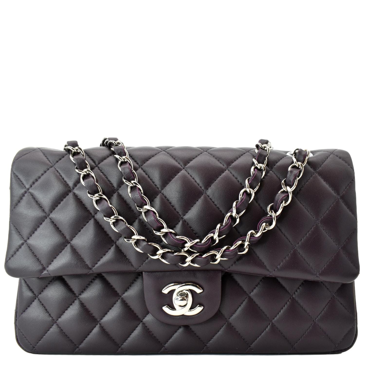 Chanel Classic Flap Maroon Leather Calfskin Travel Bag
