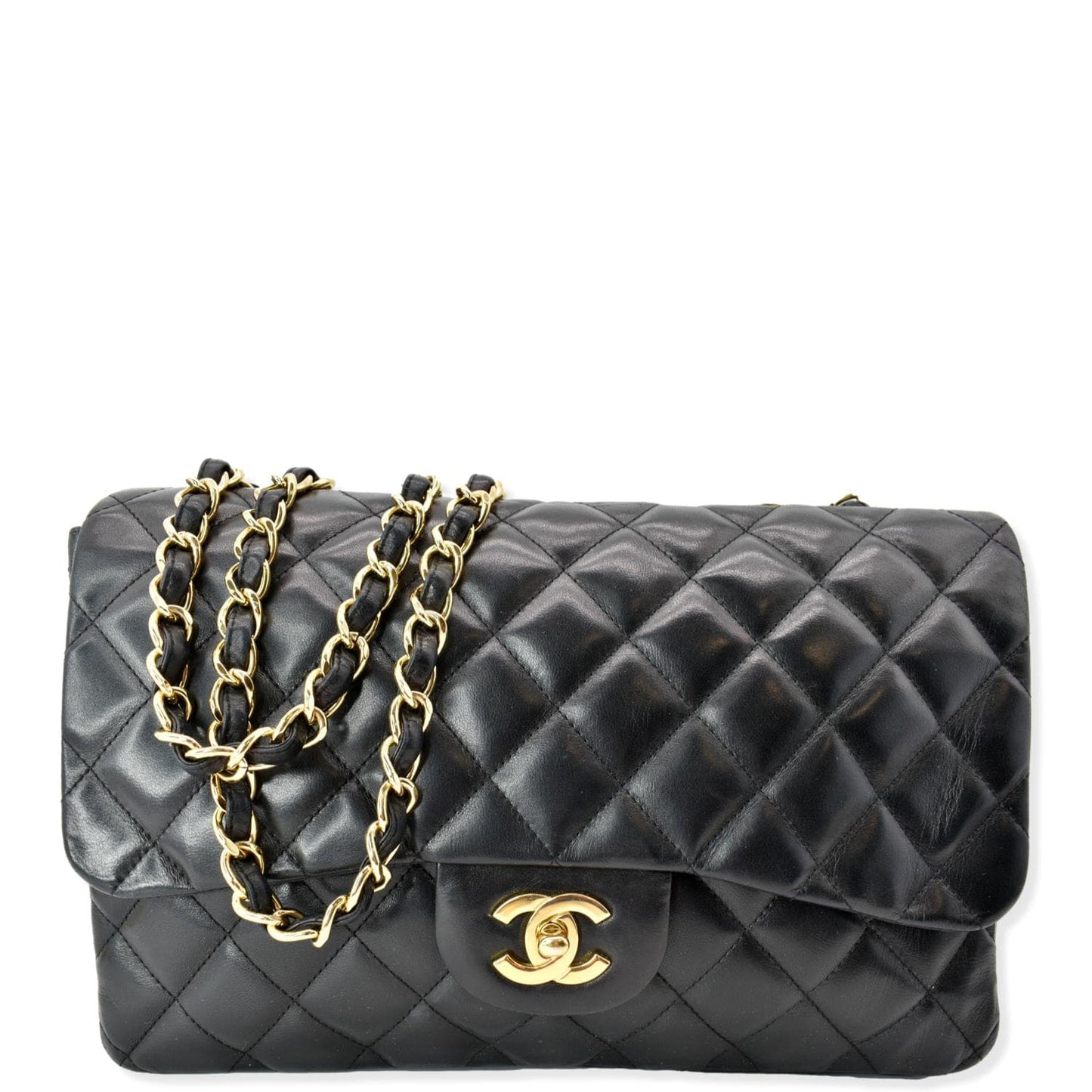 Chanel Jumbo Classic Single Flap Lambskin Black Travel Bag