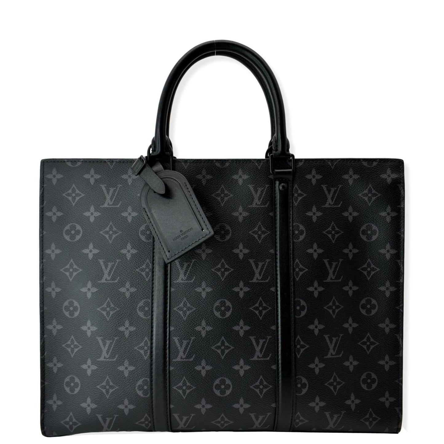 Louis Sac Plat Horizontal Zippe Eclipse Shoulder Monogram Black Crossbody Bag