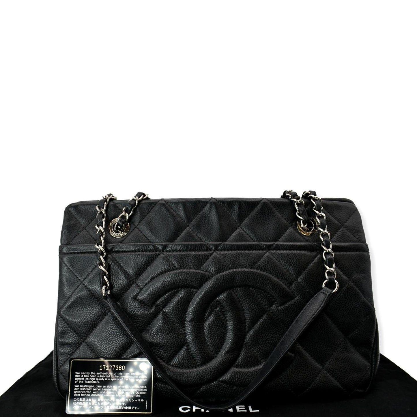 Chanel Timeless CC Soft Quilted Caviar Leather Black Travel Bag