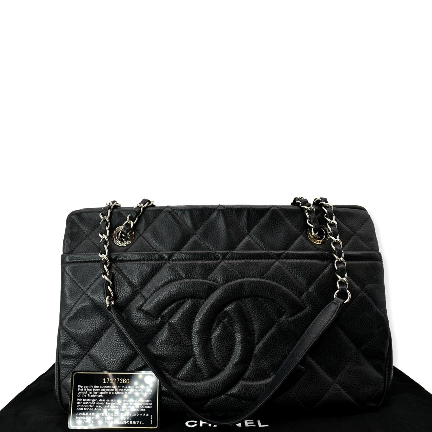 Chanel Timeless CC Soft Quilted Caviar Leather Black Travel Bag
