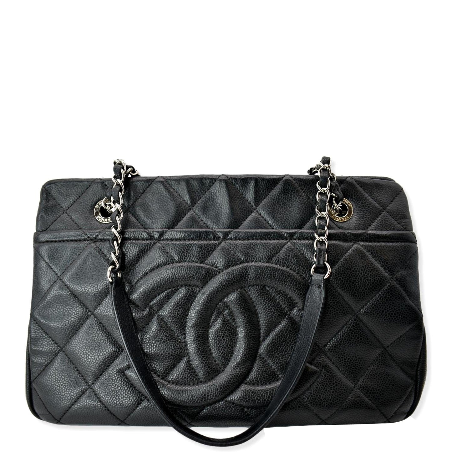 Chanel Timeless CC Soft Quilted Caviar Leather Black Travel Bag