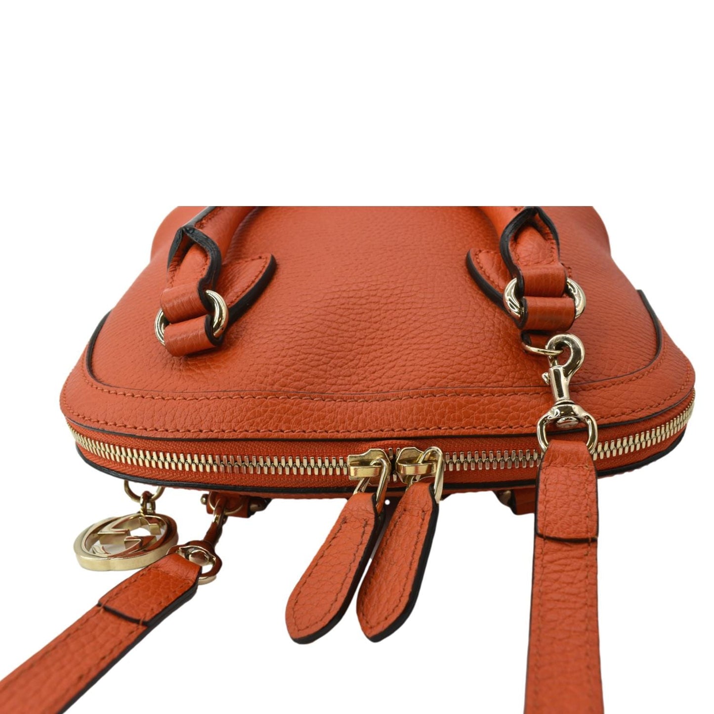Gucci Dome Crossbody Bag Orange Leather Small