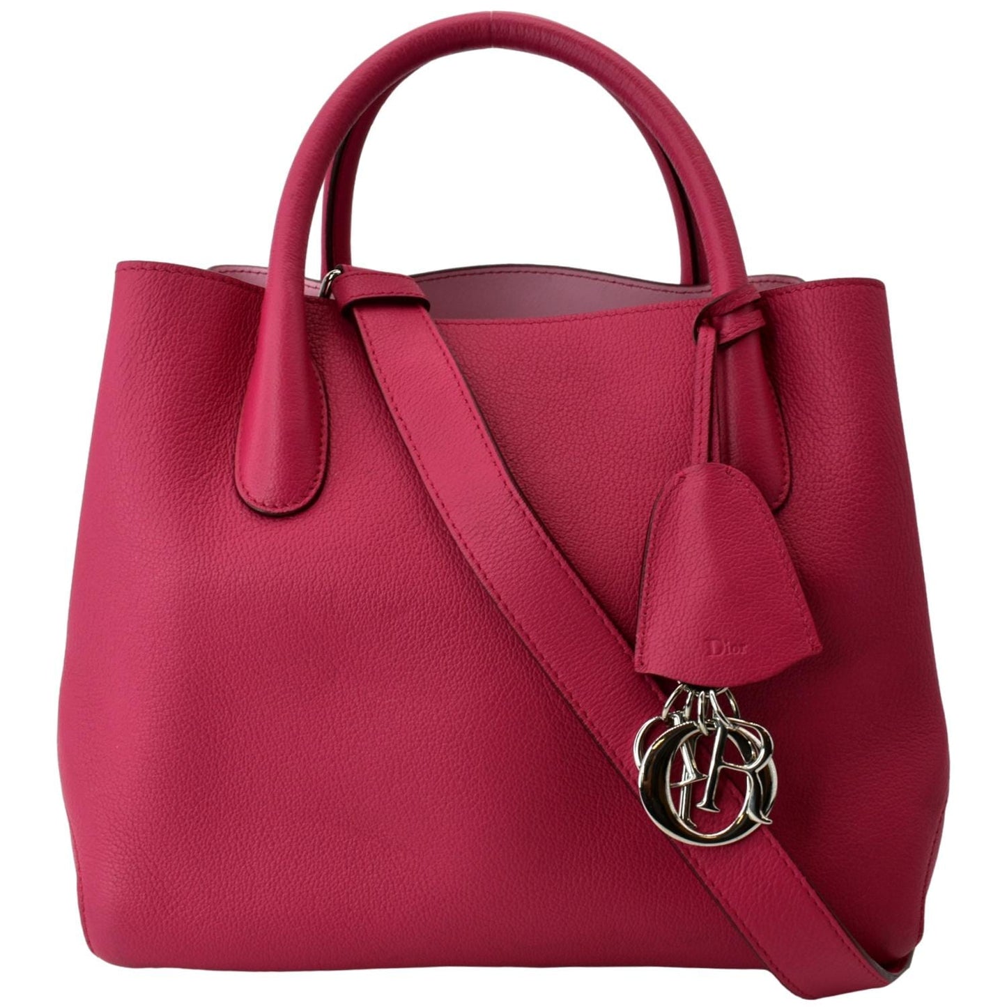 Dior Open Bar Grained Tote Bag Leather Pink