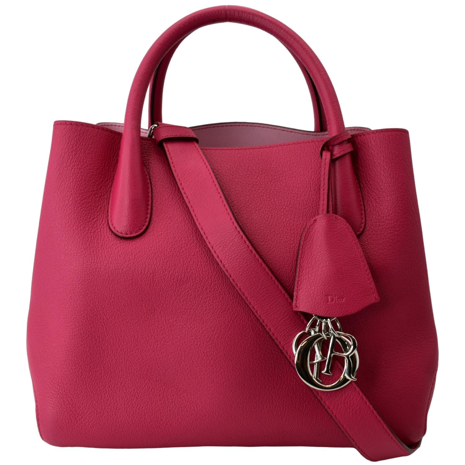 Dior Open Bar Grained Tote Bag Leather Pink