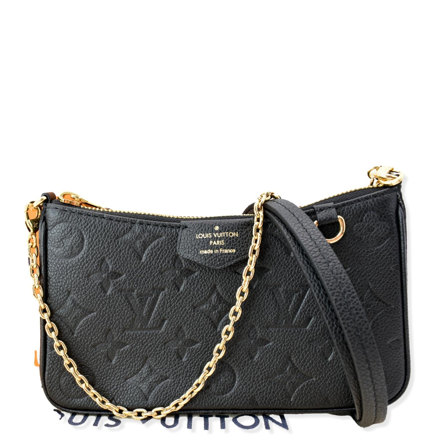 Louis Easy Pouch On Strap Empreinte Shoulder Monogram Black Shoulder Bag
