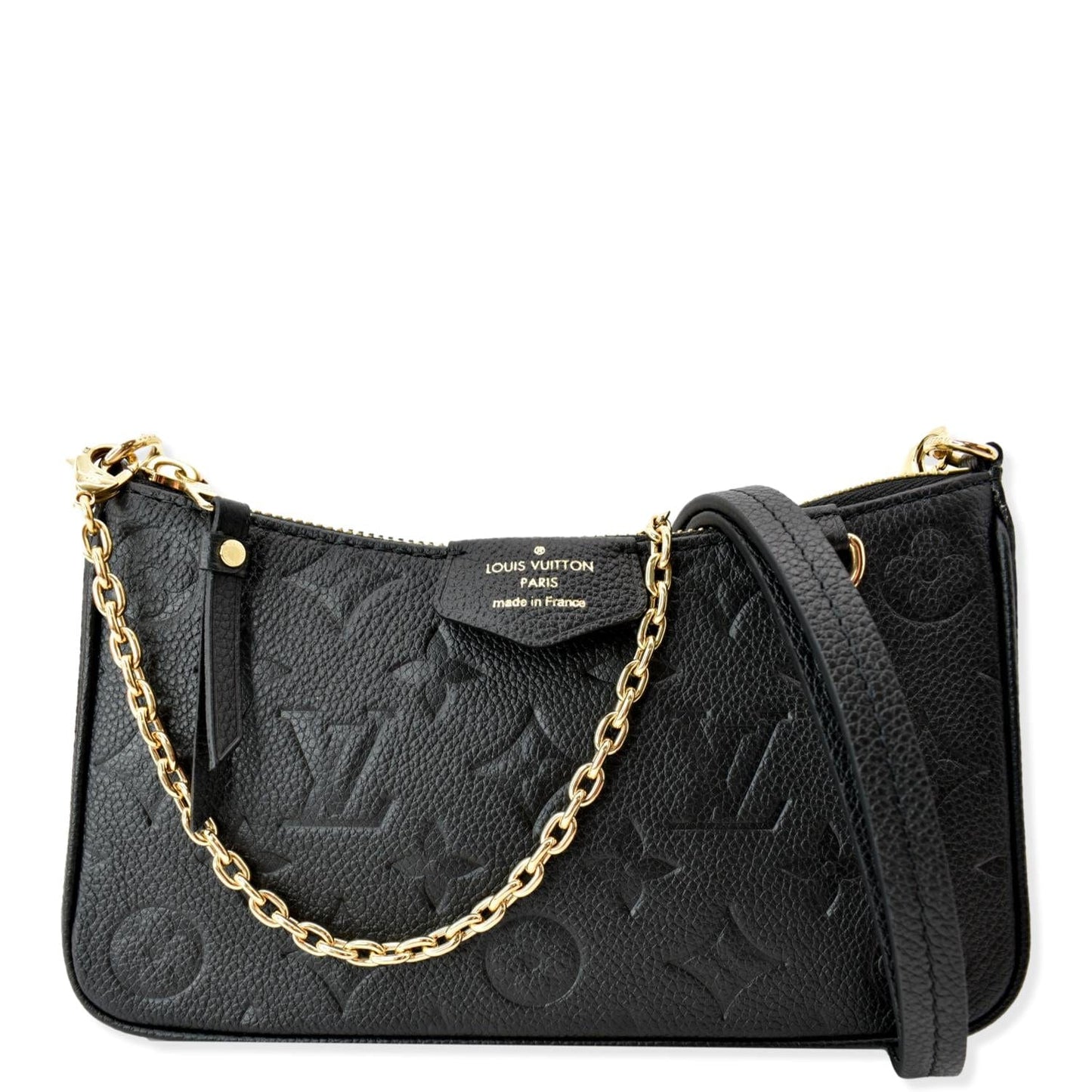 Louis Easy Pouch On Strap Empreinte Shoulder Monogram Black Shoulder Bag