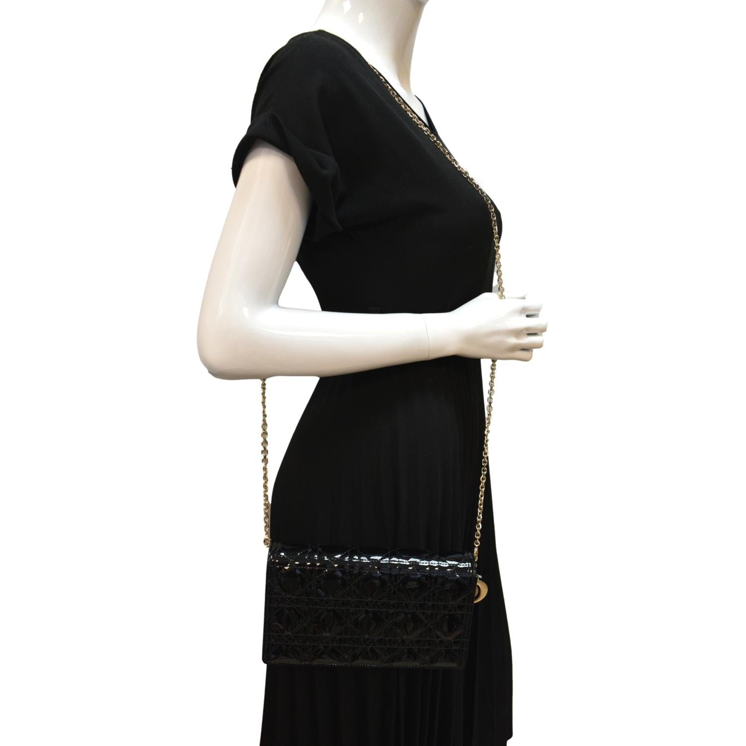 Dior The Lady Pouch Bag Leather Black Travel Bag