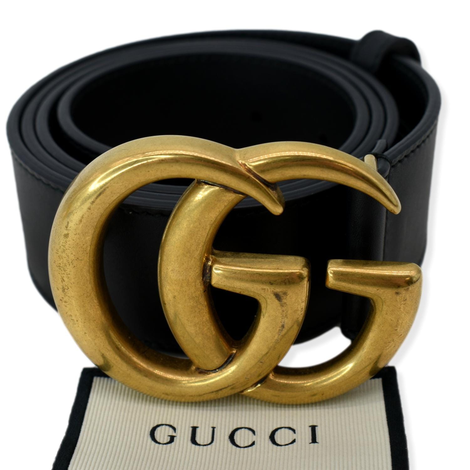 Gucci Double Buckle Belt Handbag Leather Black Accessory Belt 1