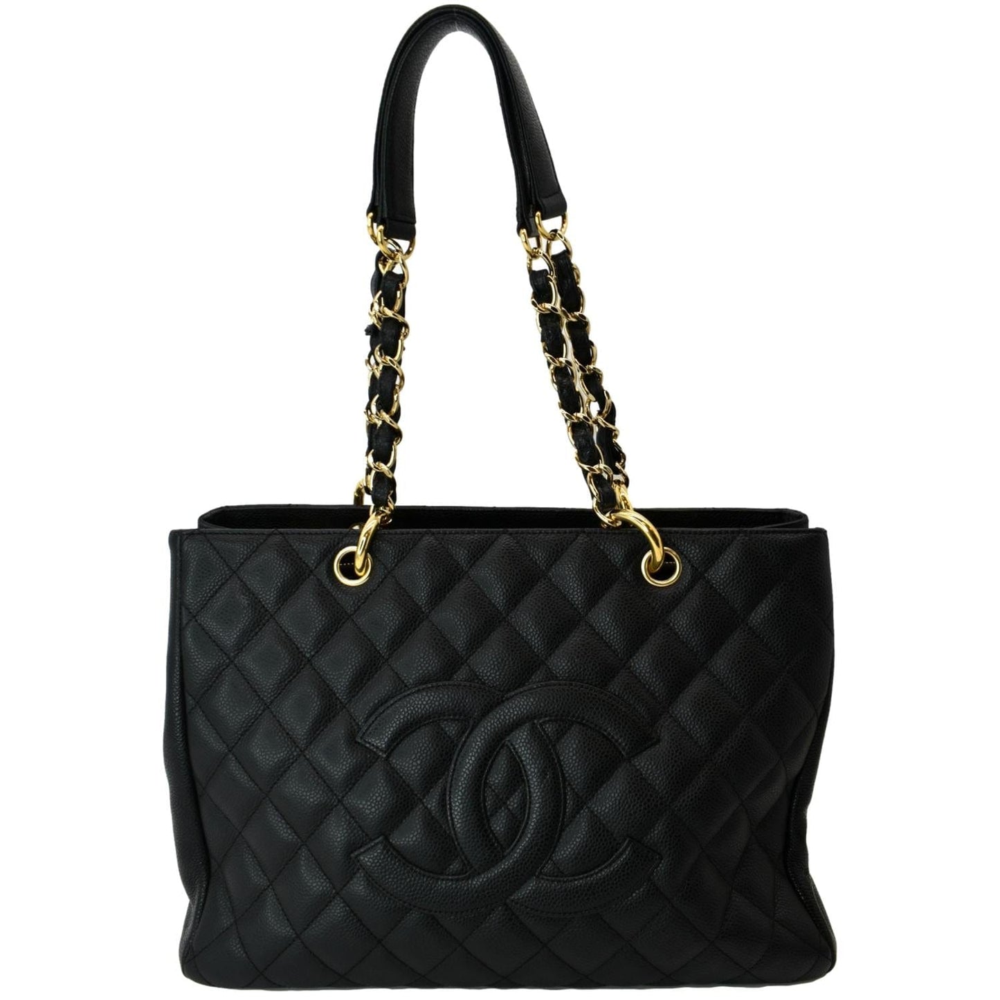 Chanel Grand Shopping GST Caviar Leather Black Travel Bag Tote Bag