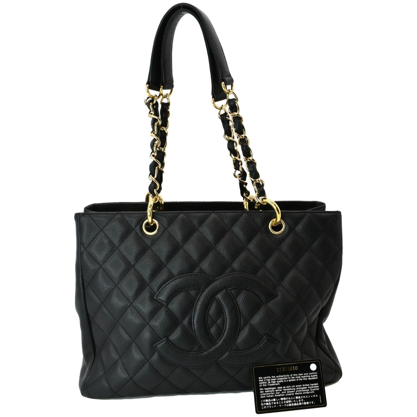 Chanel Grand Shopping GST Caviar Leather Black Travel Bag Tote Bag