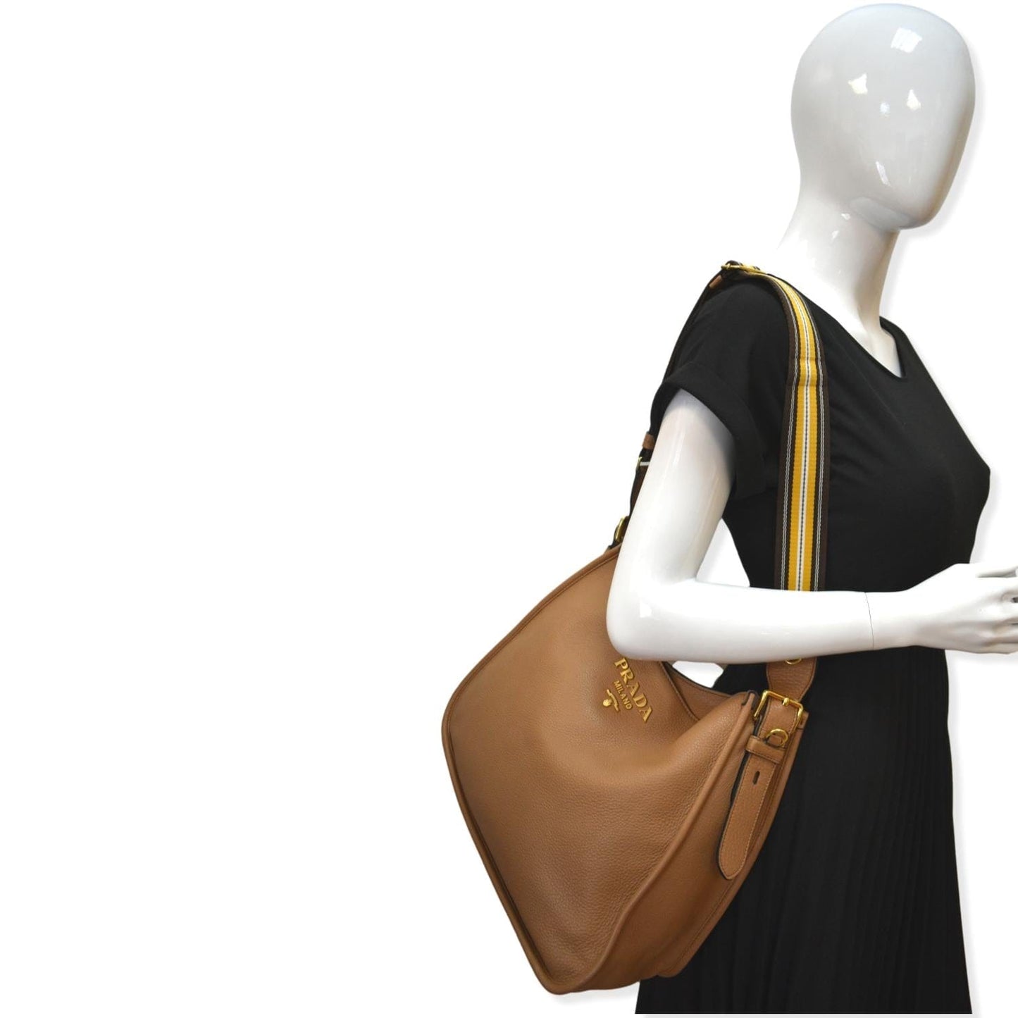 Soft Hobo Shoulder Bag Taupe % Off Leather Logo