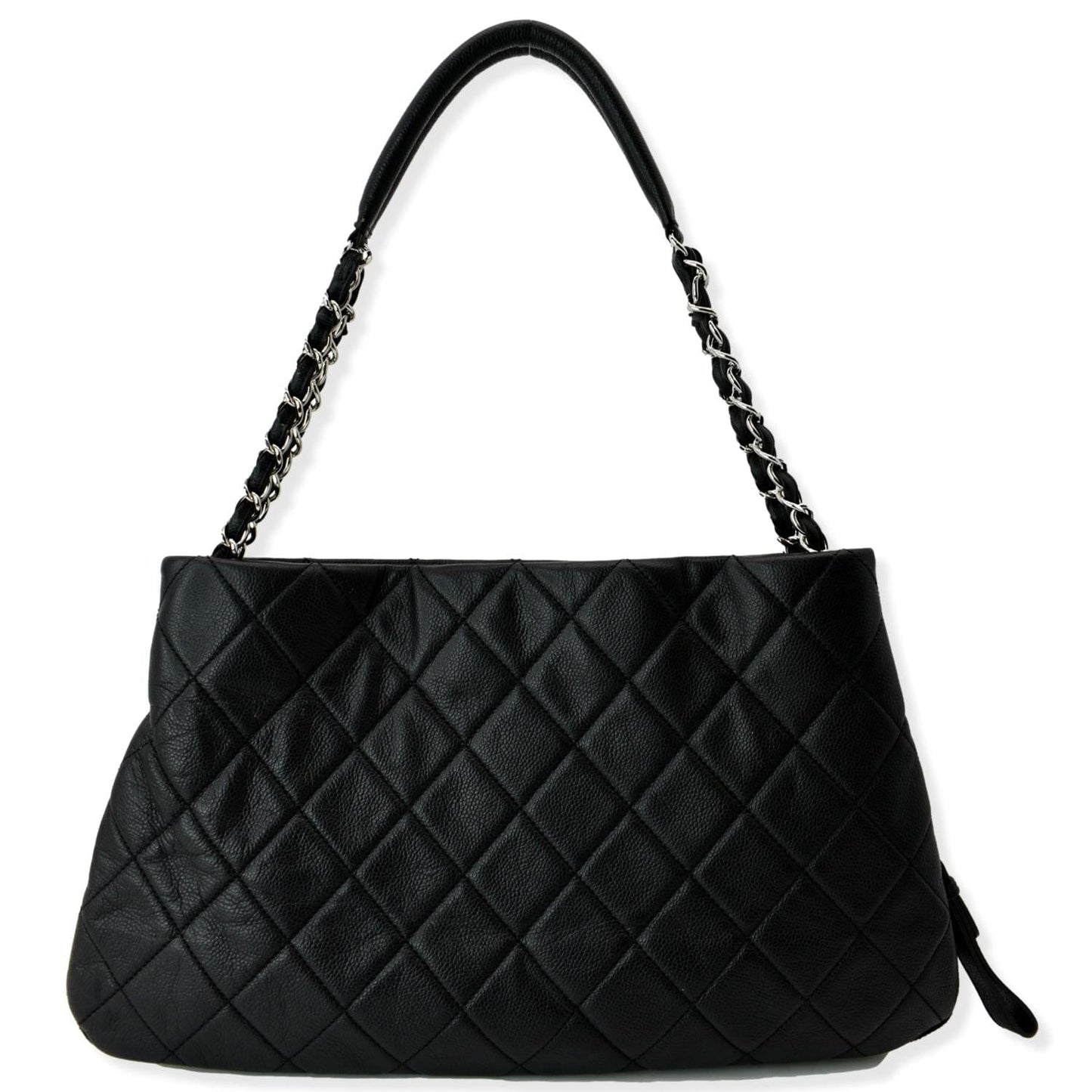 Chanel Expandable Zip Around Caviar Quilted Black Travel Bag Tote 1
