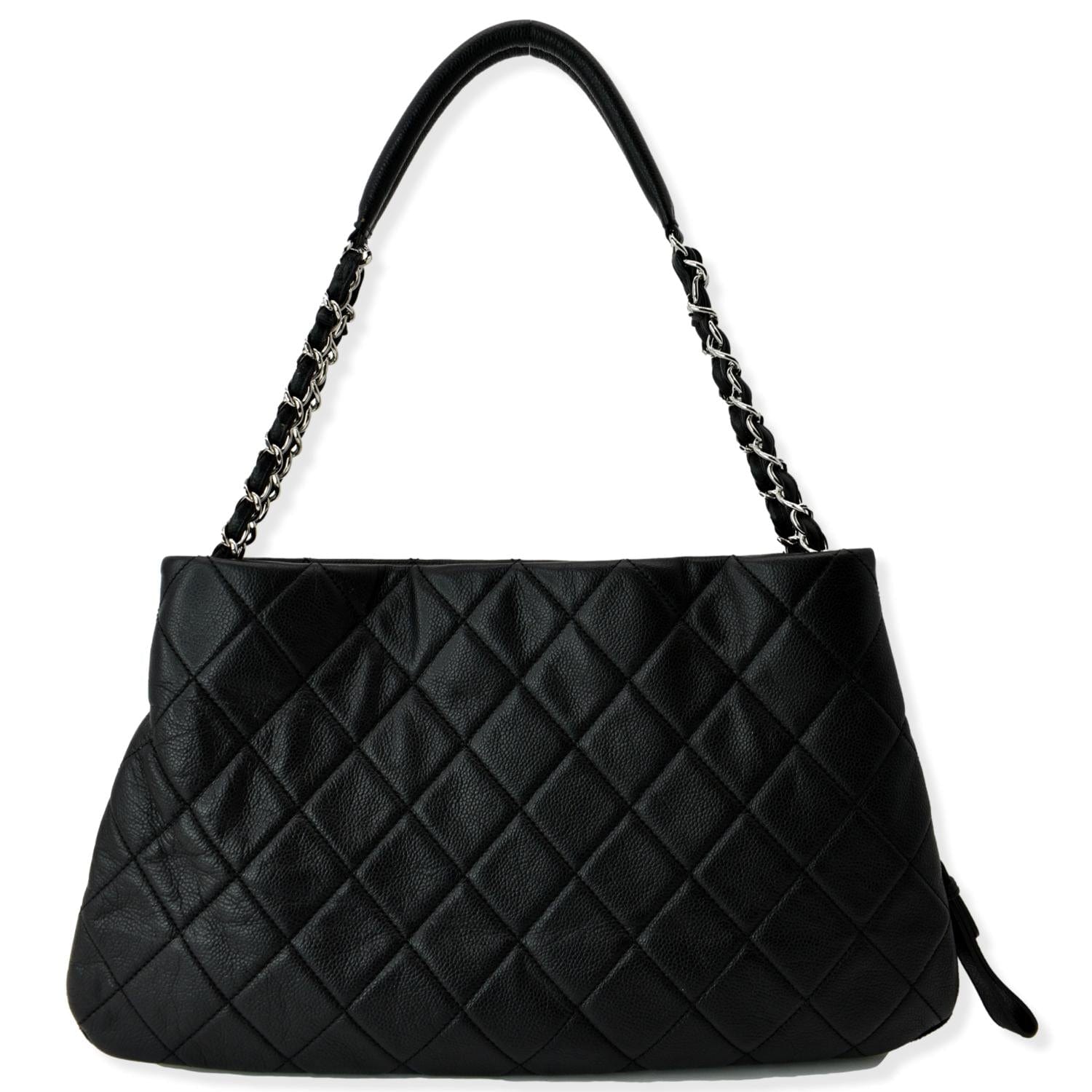 Chanel Expandable Zip Around Caviar Quilted Black Travel Bag Tote 1