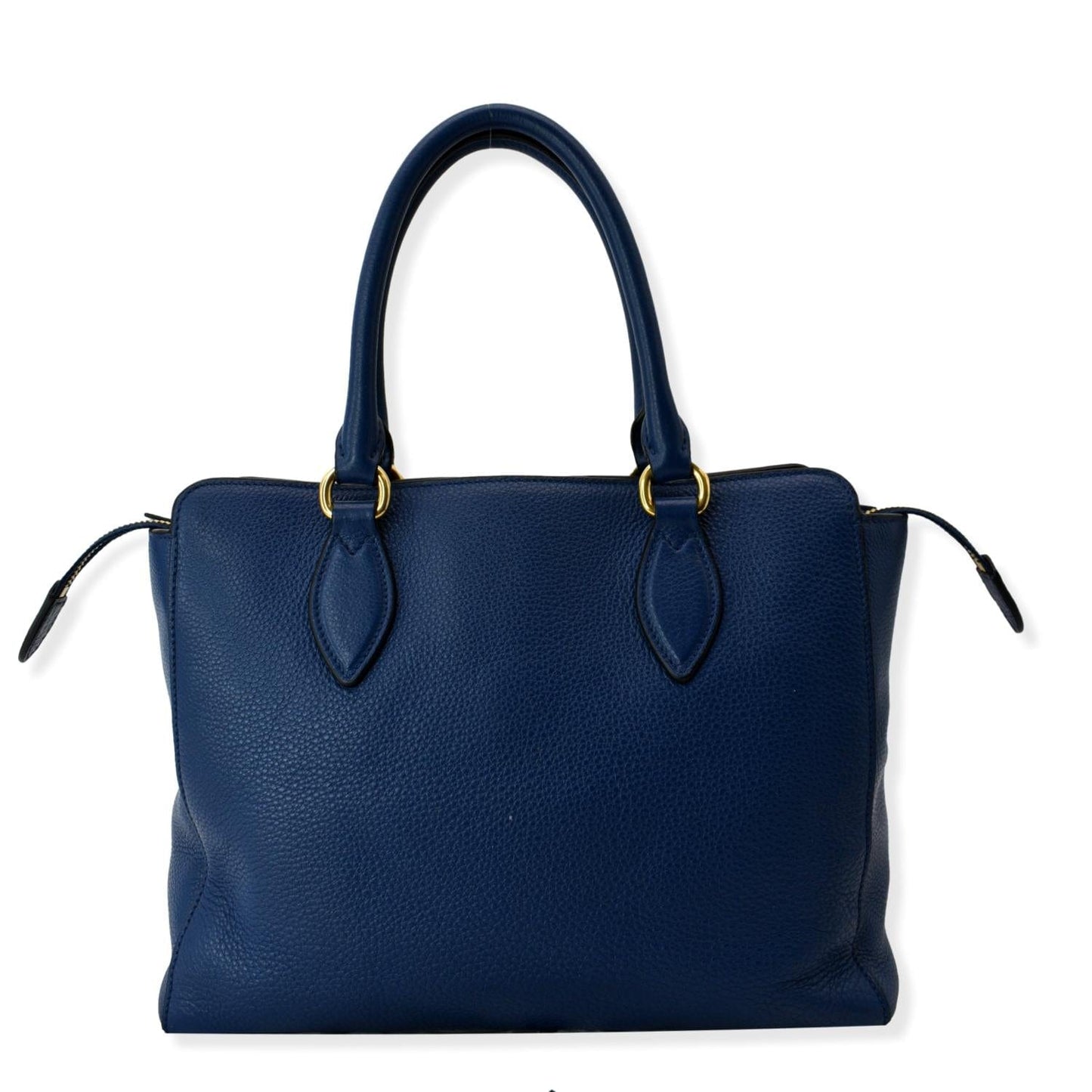 Prada 2Way Tote Shoulder Bag 1Ba205 Off Leather Blue