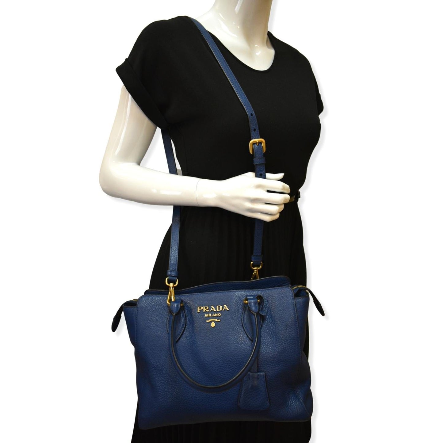 Way Tote Shoulder Bag % Off Leather Blue