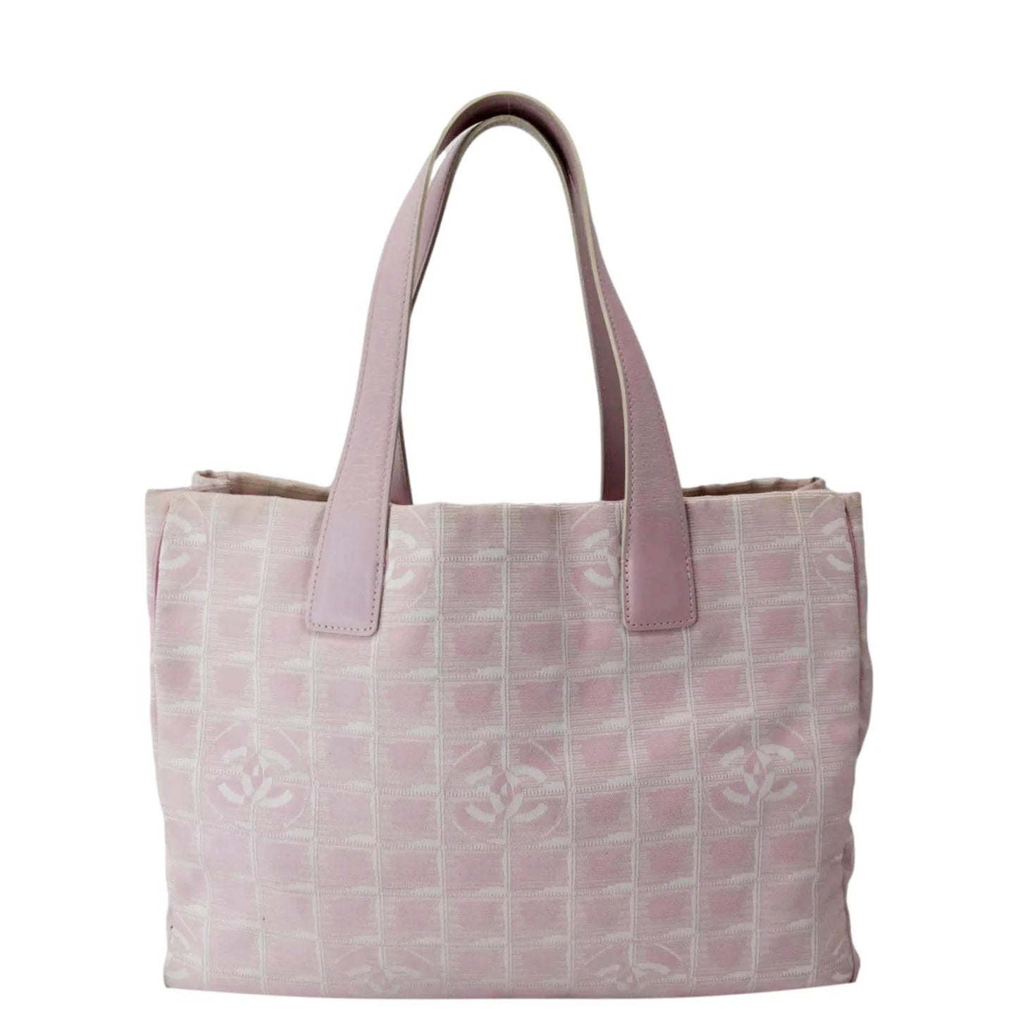 Chanel CC Logo Travel Line Large Nylon Tote Bag Light Pink
